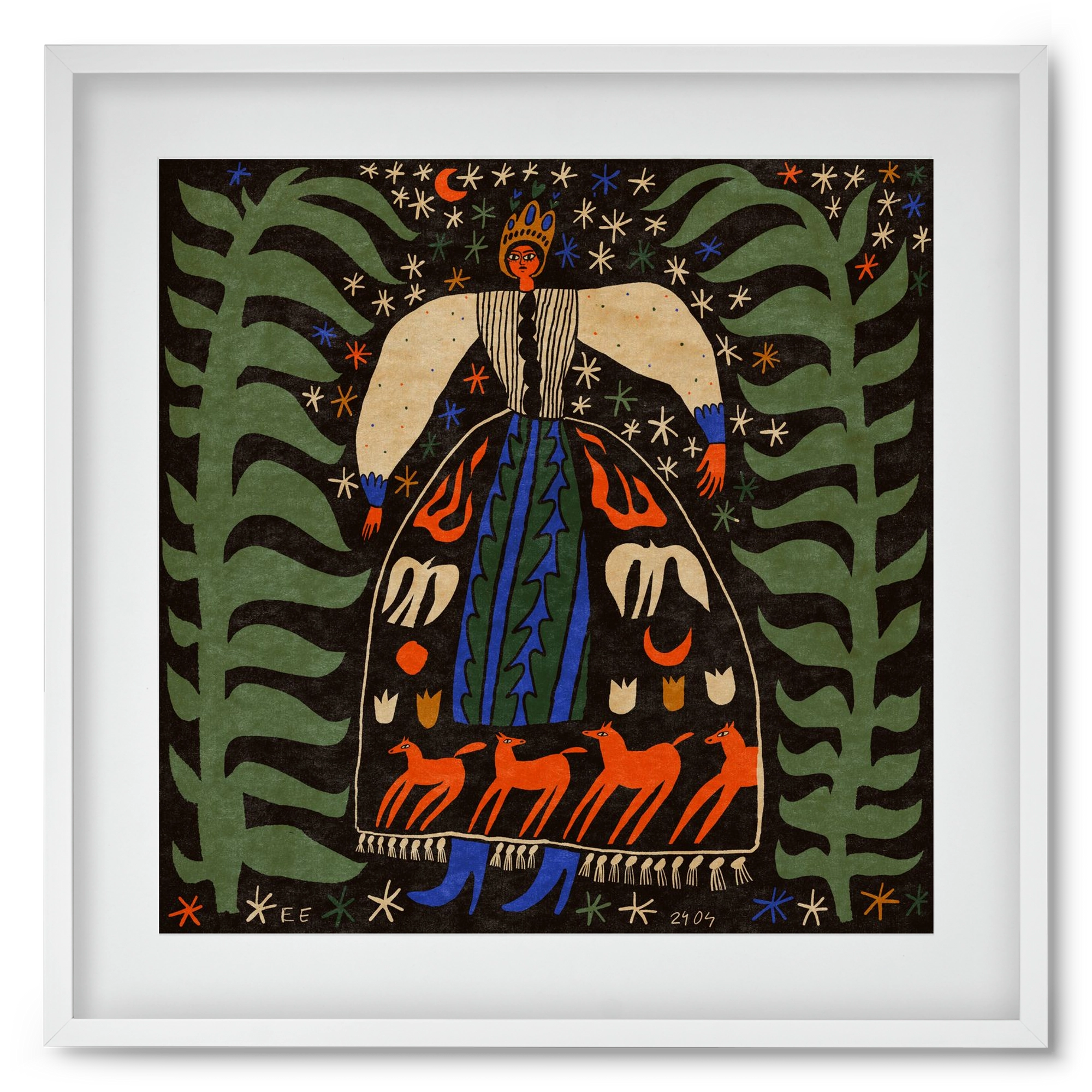 Horse skirt, 50x50 cm (40x40 cm), Fehér keret, paszpartuval