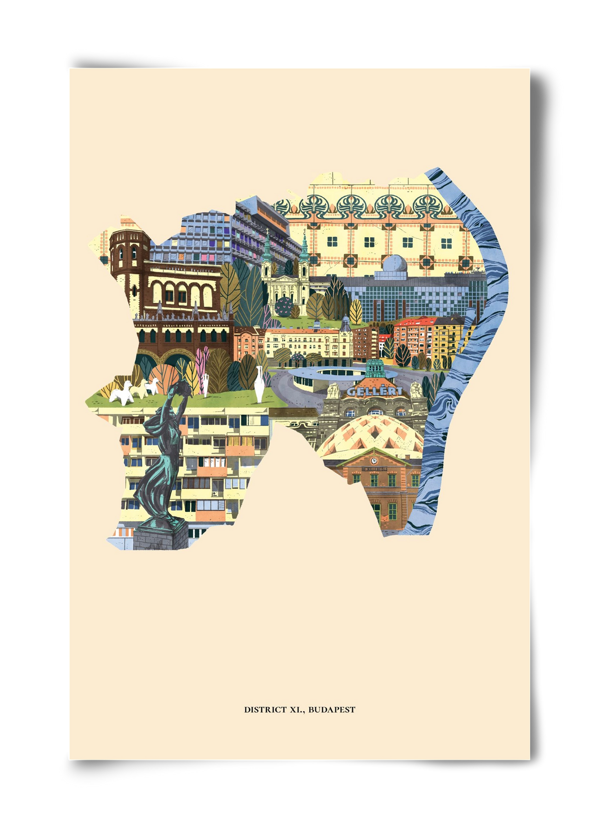 Budapest, XI. kerület, 40x60 cm, Keret nélkül