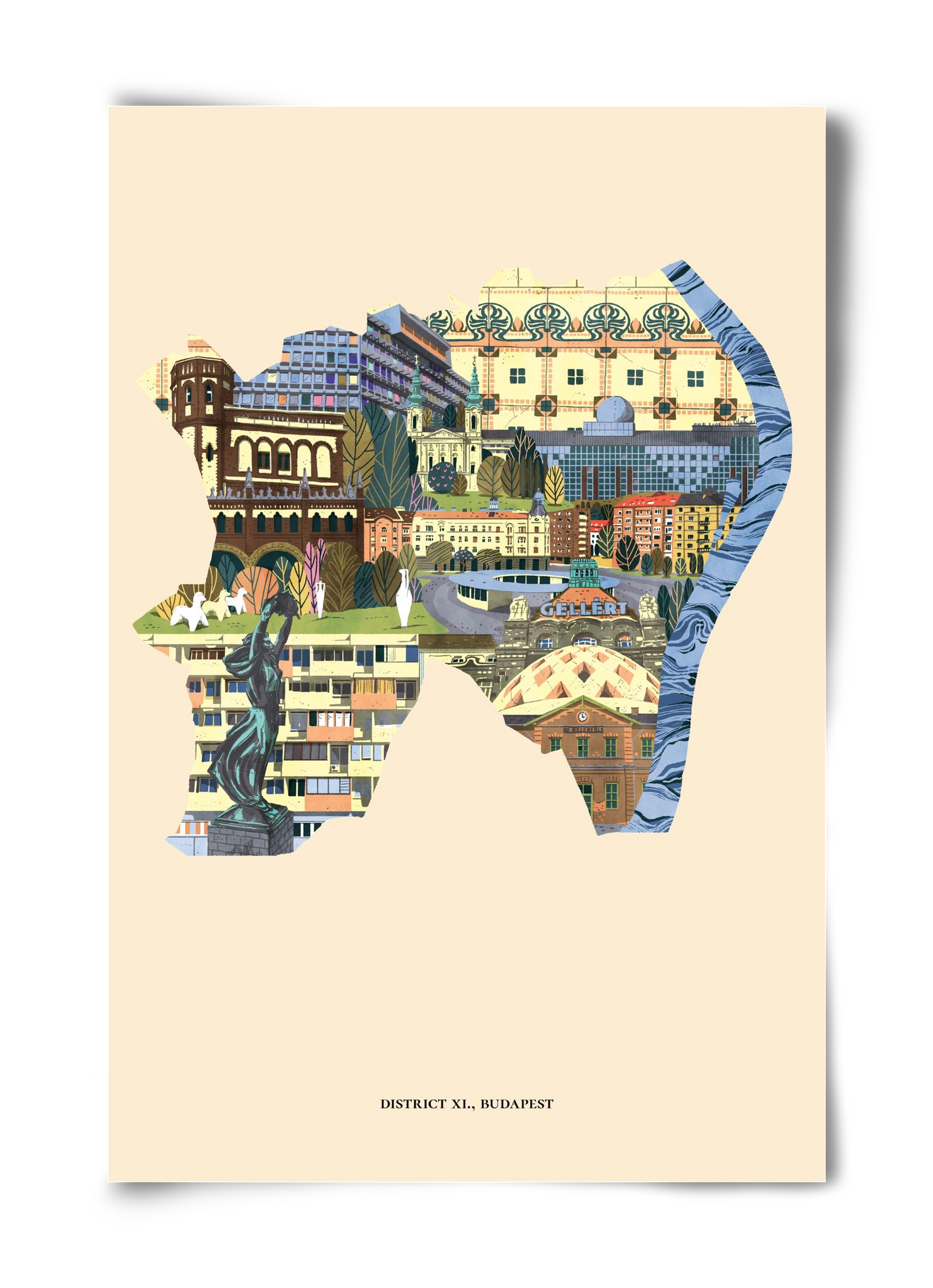 Budapest, XI. kerület, 40x60 cm, Keret nélkül