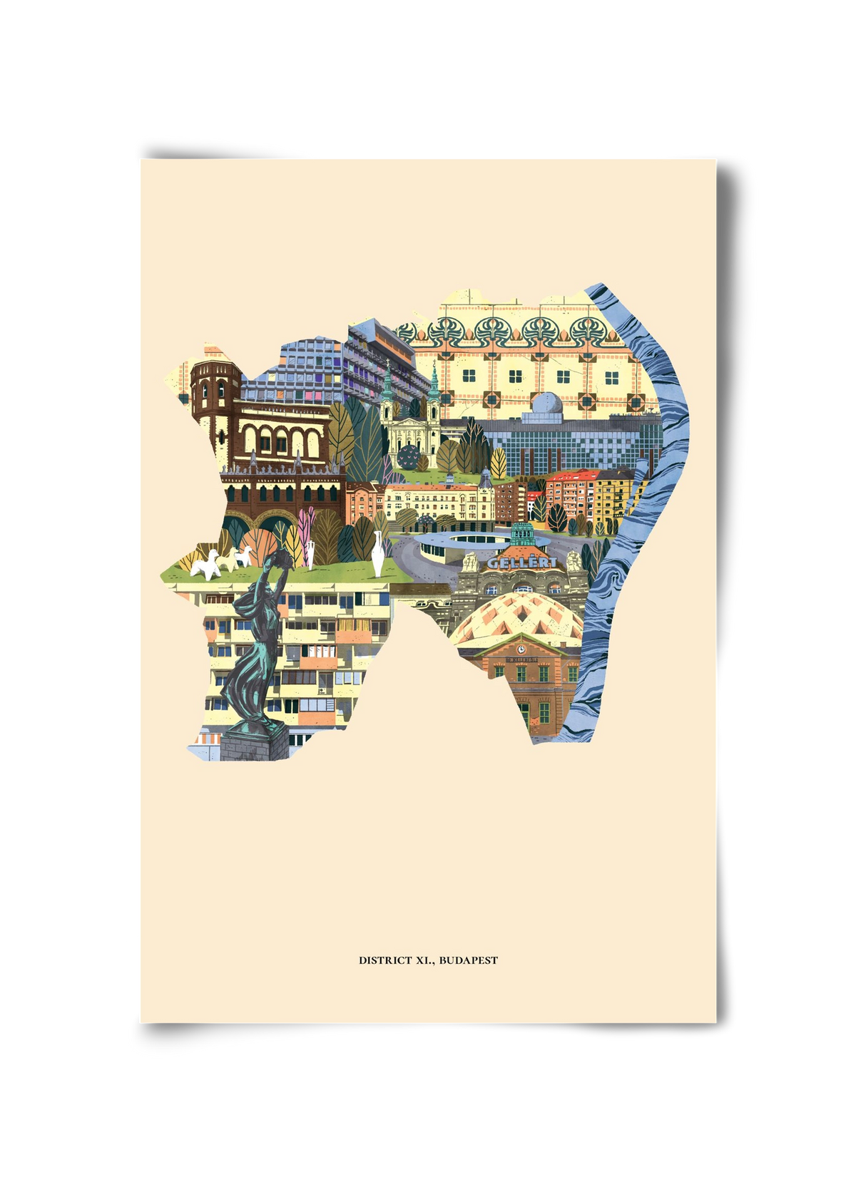 Budapest, XI. kerület, 30x45 cm, Keret nélkül