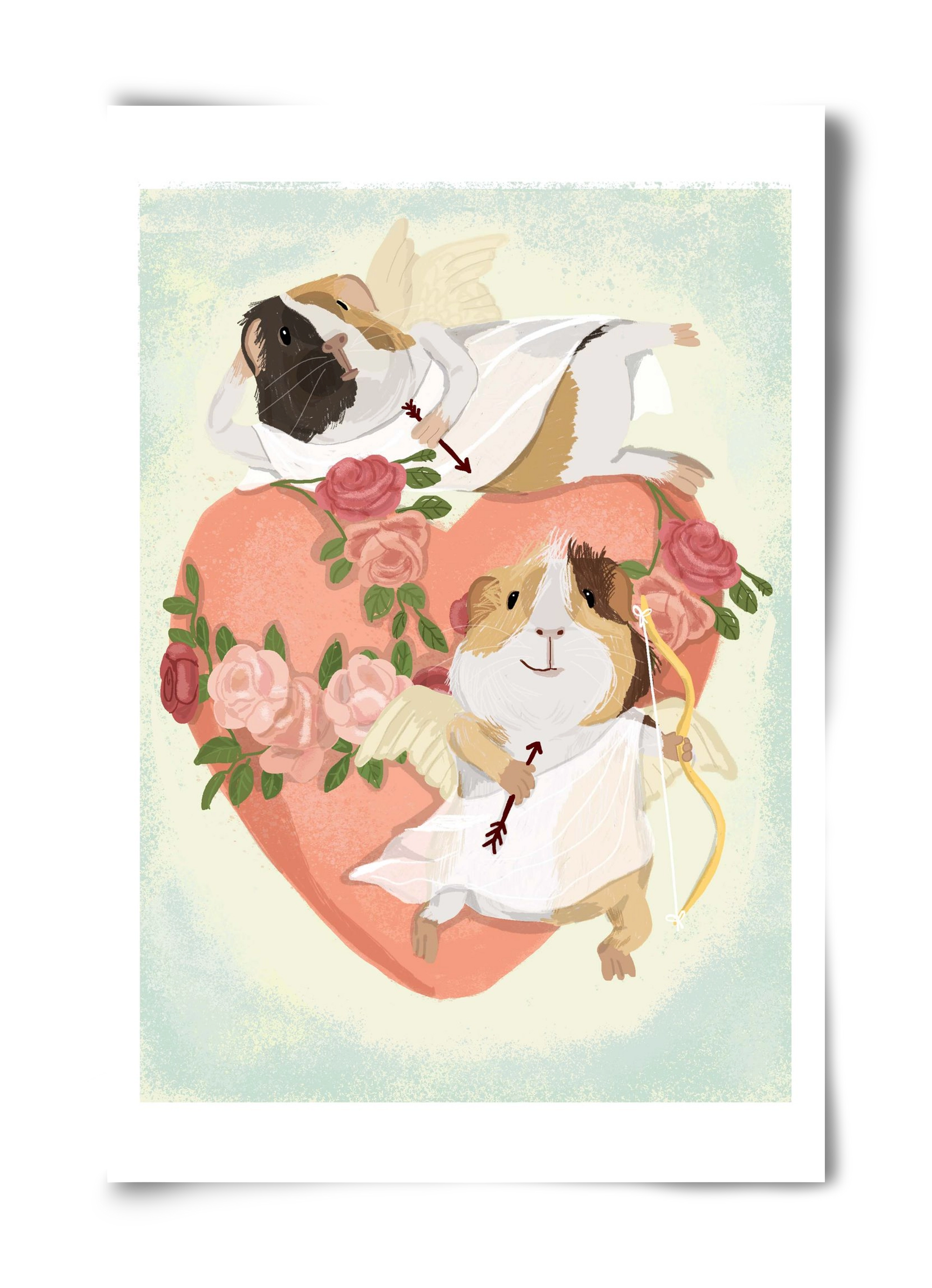 Cupid Guinea Pig Print, 40x60 cm, Keret nélkül