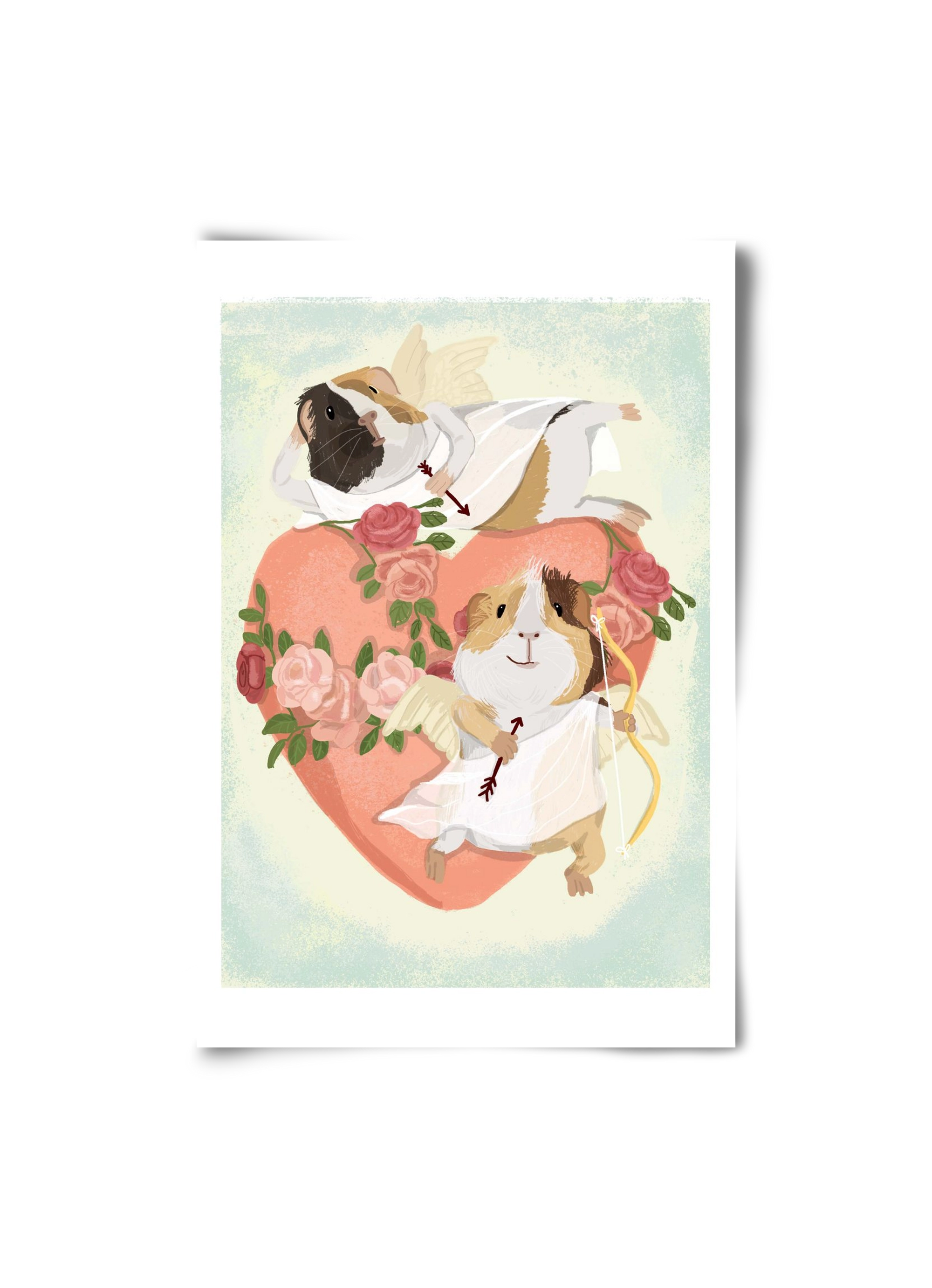 Cupid Guinea Pig Print, 20x30 cm, Keret nélkül