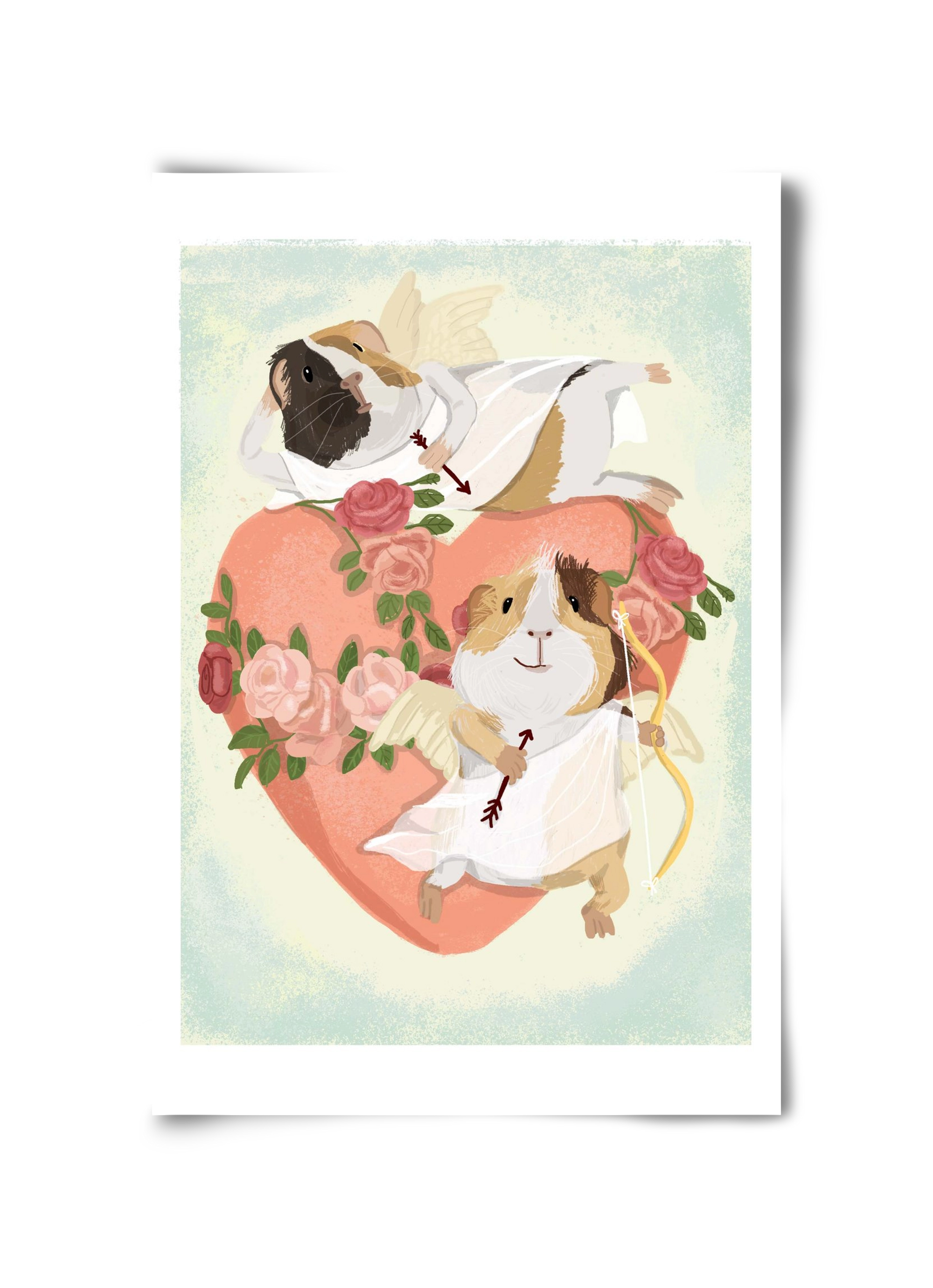 Cupid Guinea Pig Print, 30x45 cm, Keret nélkül