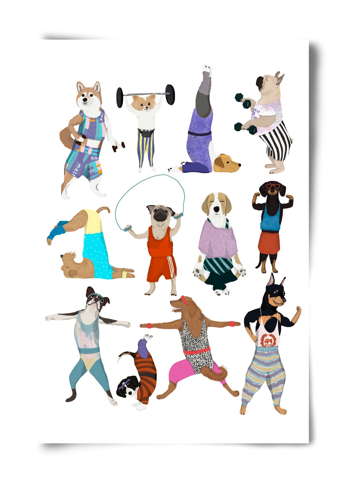 Dogs at the gym, 40x60 cm, Keret nélkül