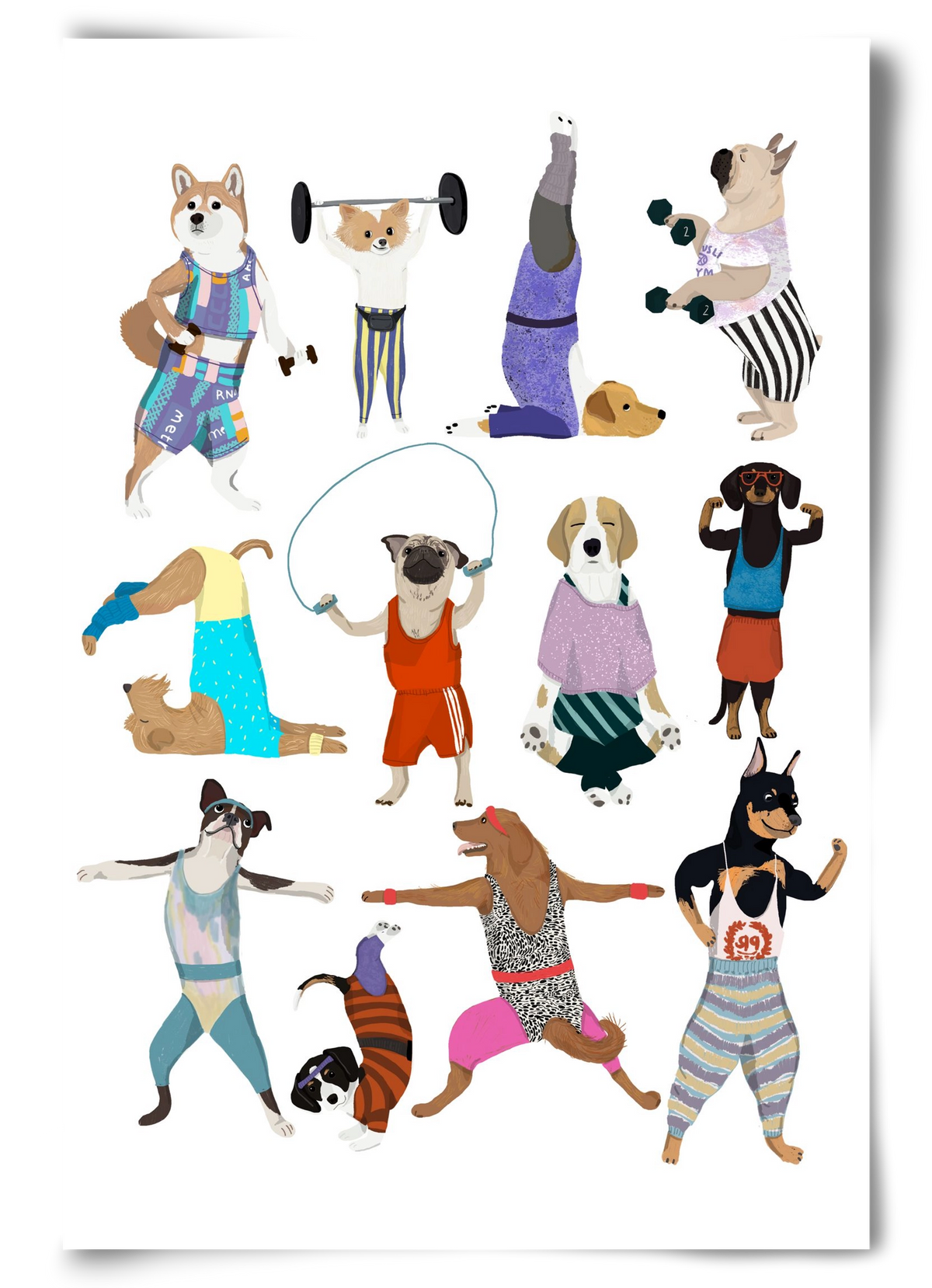Dogs at the gym, 60x90 cm, Keret nélkül