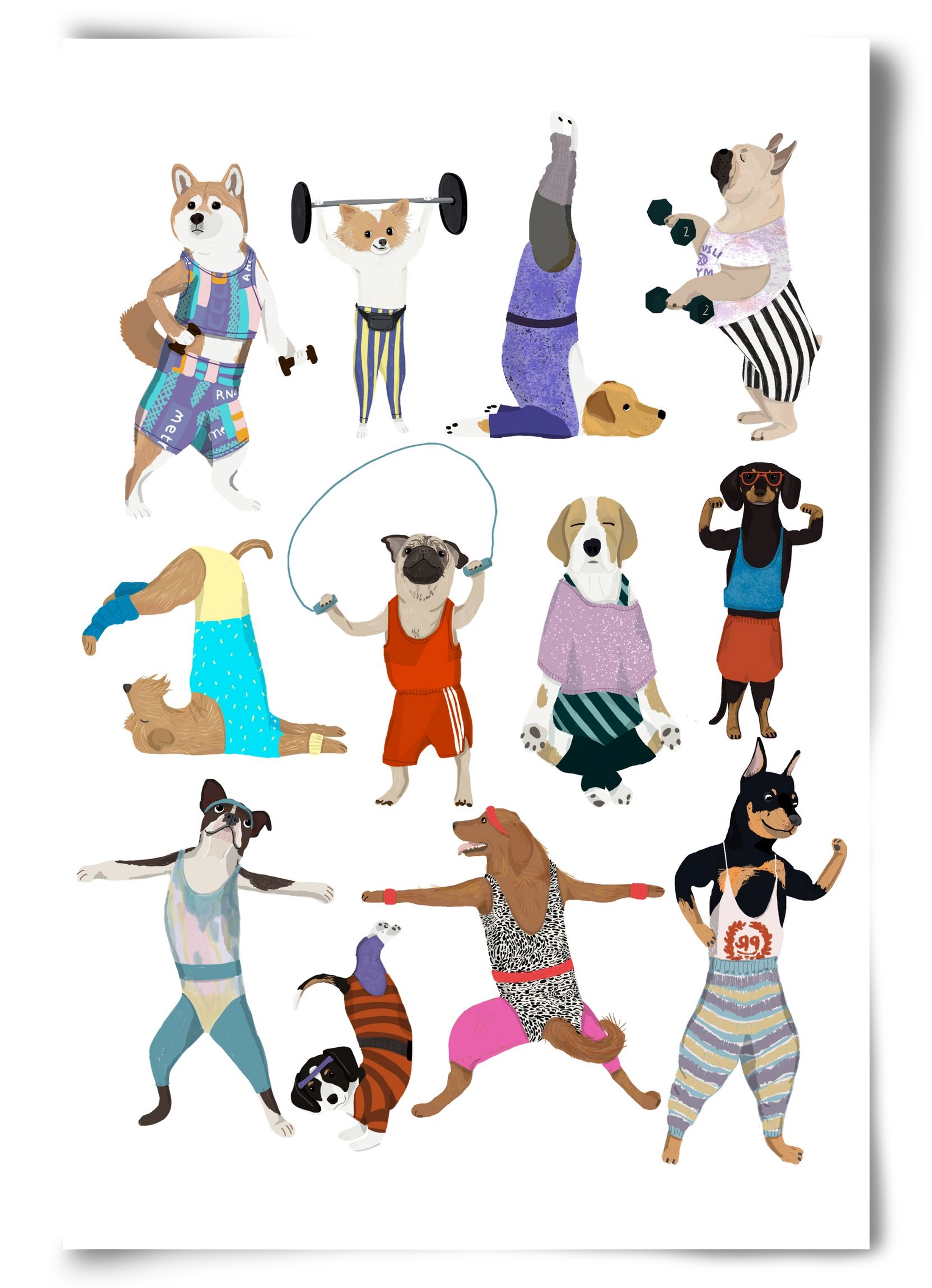 Dogs at the gym, 60x90 cm, Keret nélkül