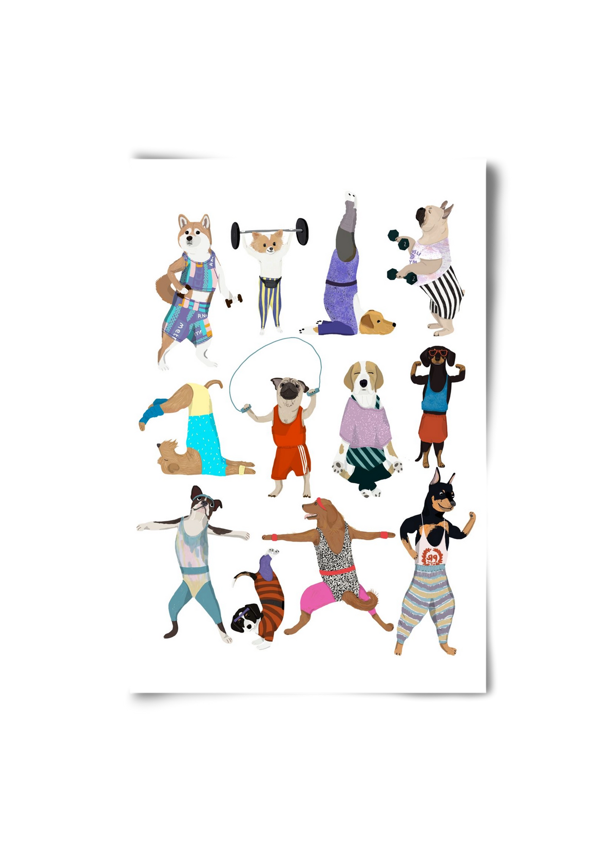 Dogs at the gym, 20x30 cm, Keret nélkül