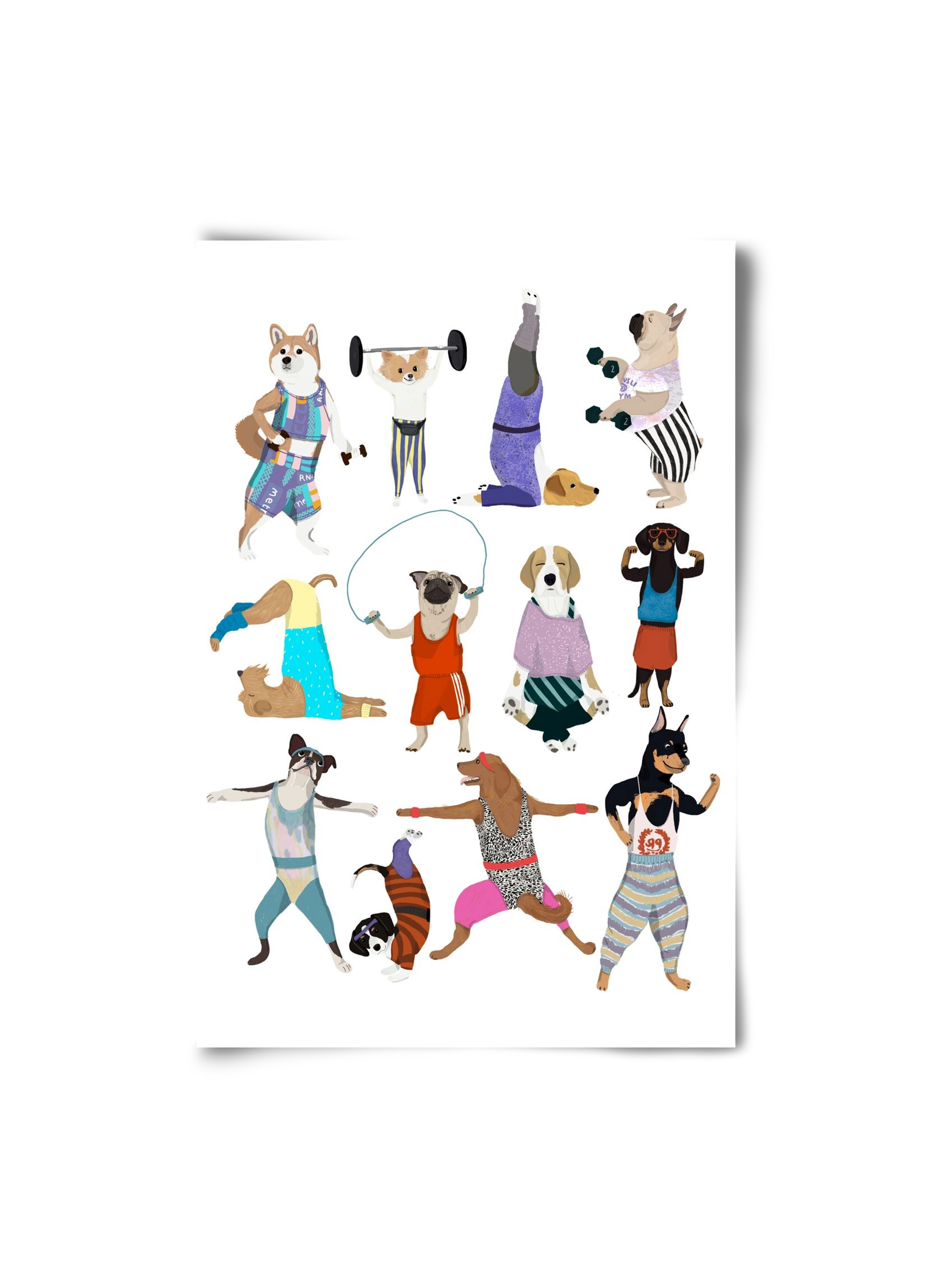 Dogs at the gym, 20x30 cm, Keret nélkül
