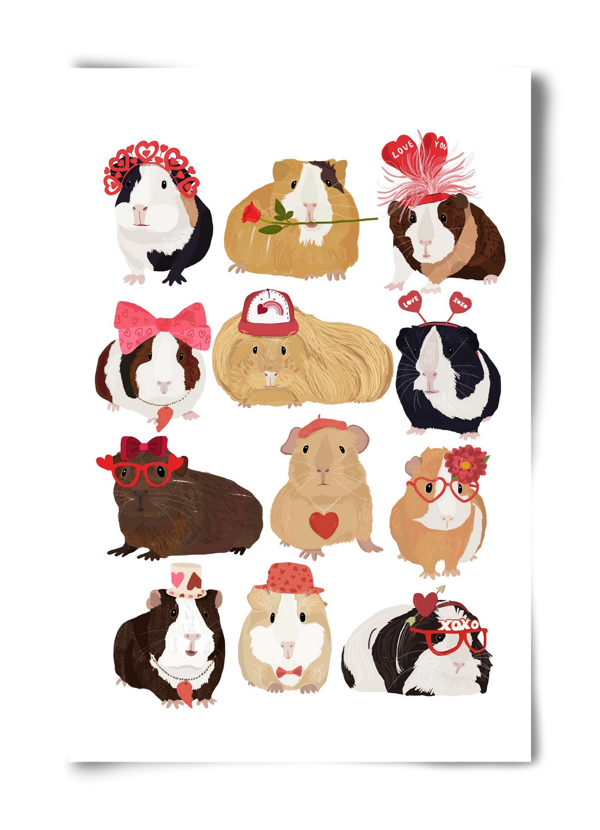 Guinea Pig Love print, 40x60 cm, Keret nélkül