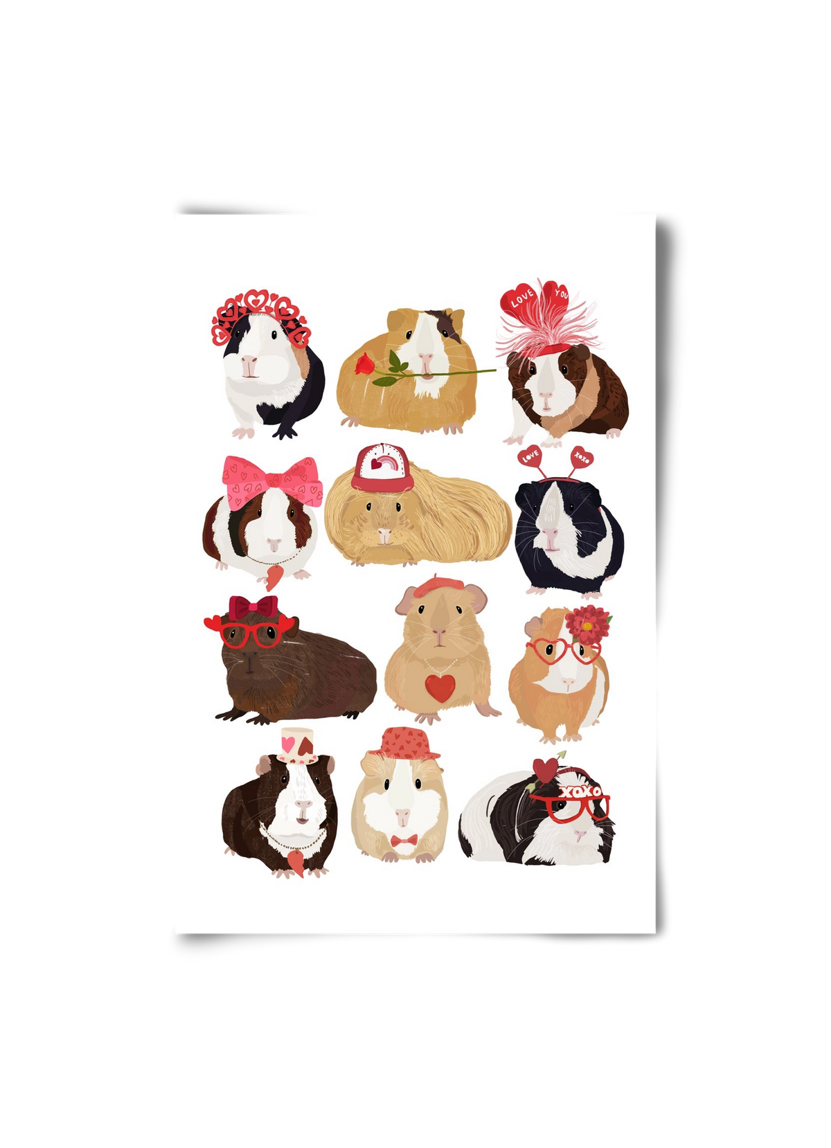 Guinea Pig Love print, 20x30 cm, Keret nélkül