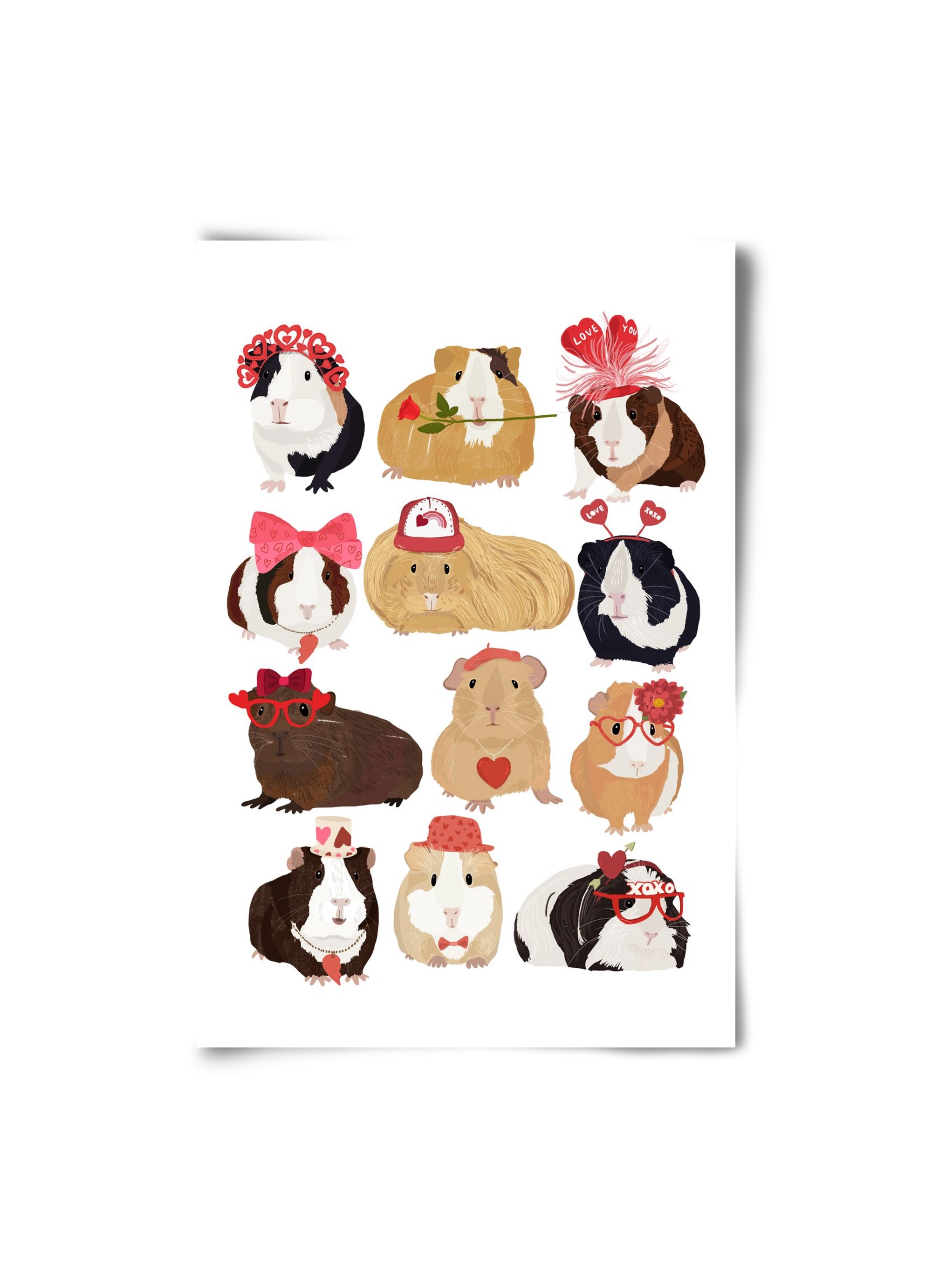 Guinea Pig Love print, 20x30 cm, Keret nélkül