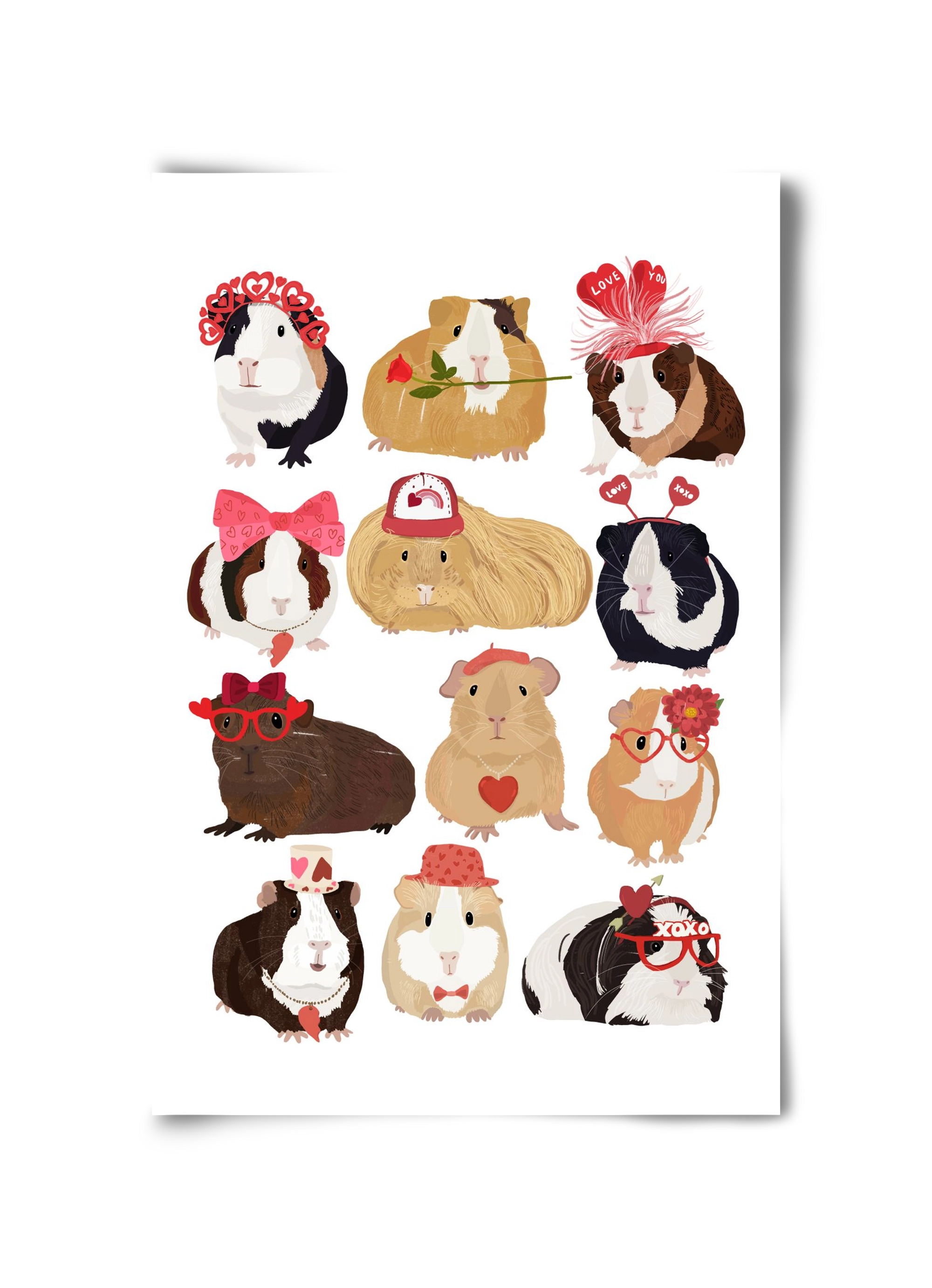 Guinea Pig Love print, 30x45 cm, Keret nélkül