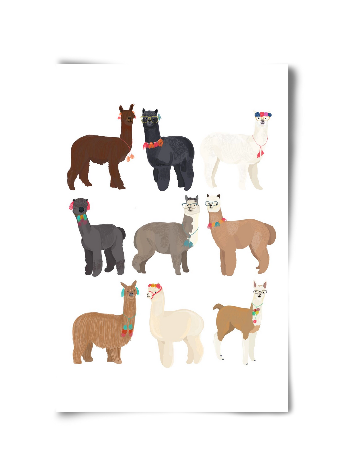 Standin Llama Print, 30x45 cm, Keret nélkül