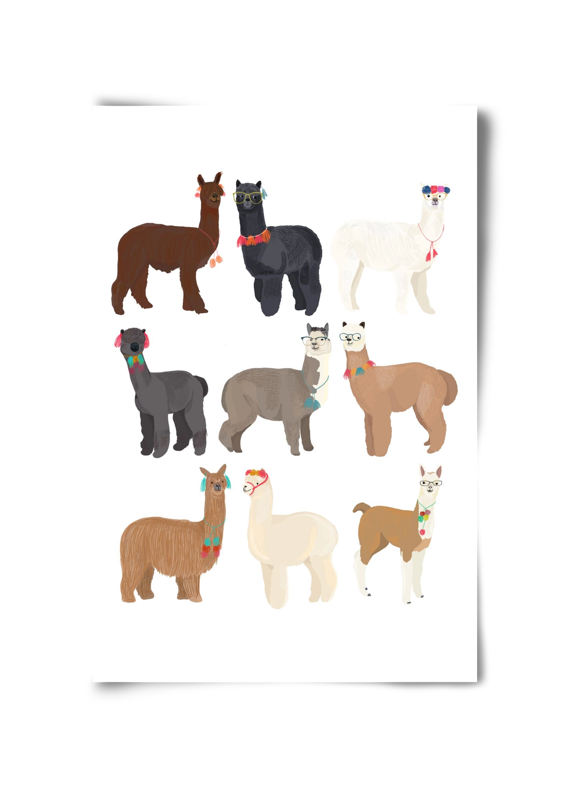 Standin Llama Print, 30x45 cm, Keret nélkül