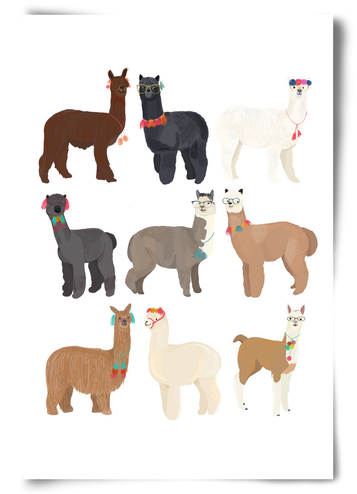 Standin Llama Print, 60x90 cm, Keret nélkül