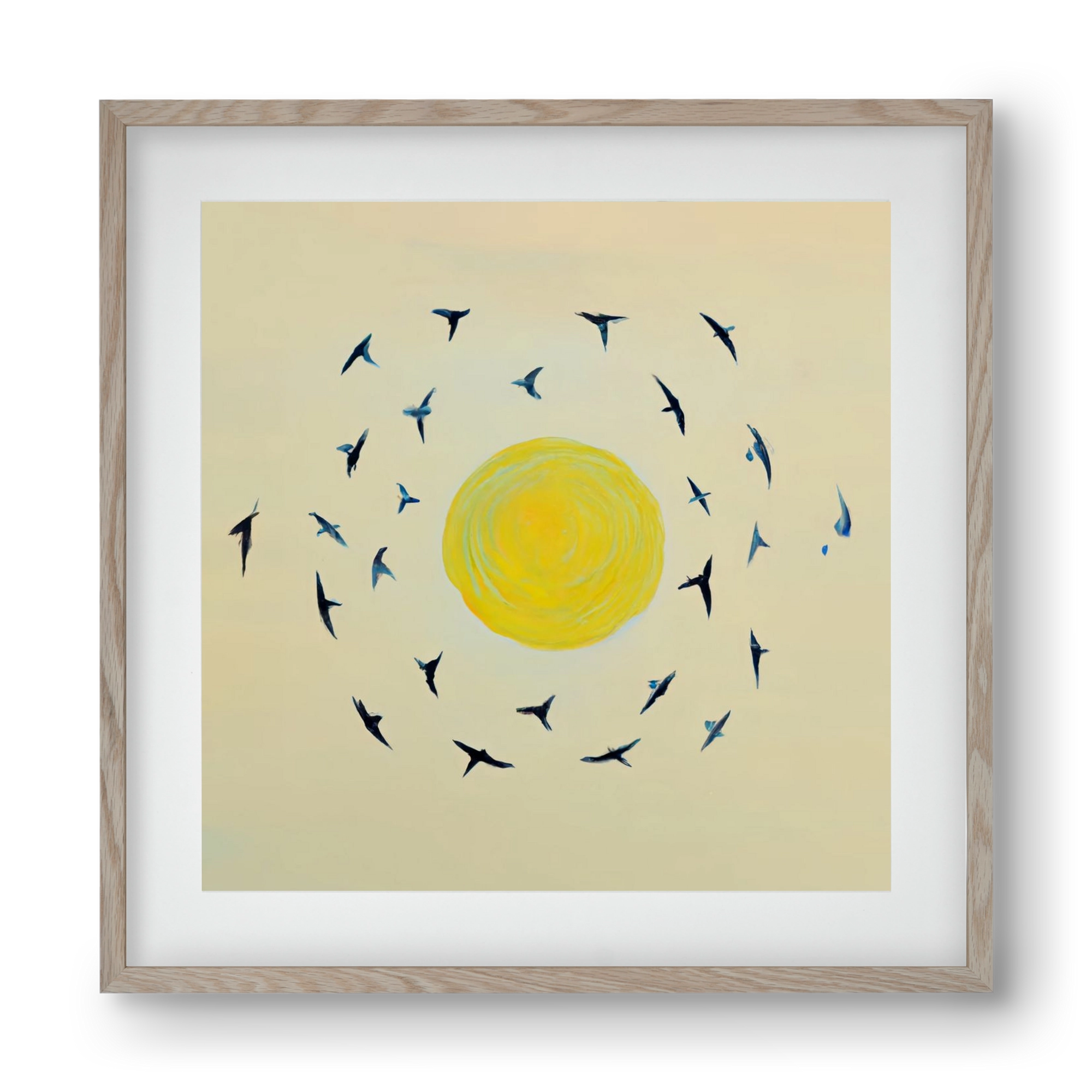 Fly away with me, 40x40 cm (30x30 cm), Tölgy keret, paszpartuval