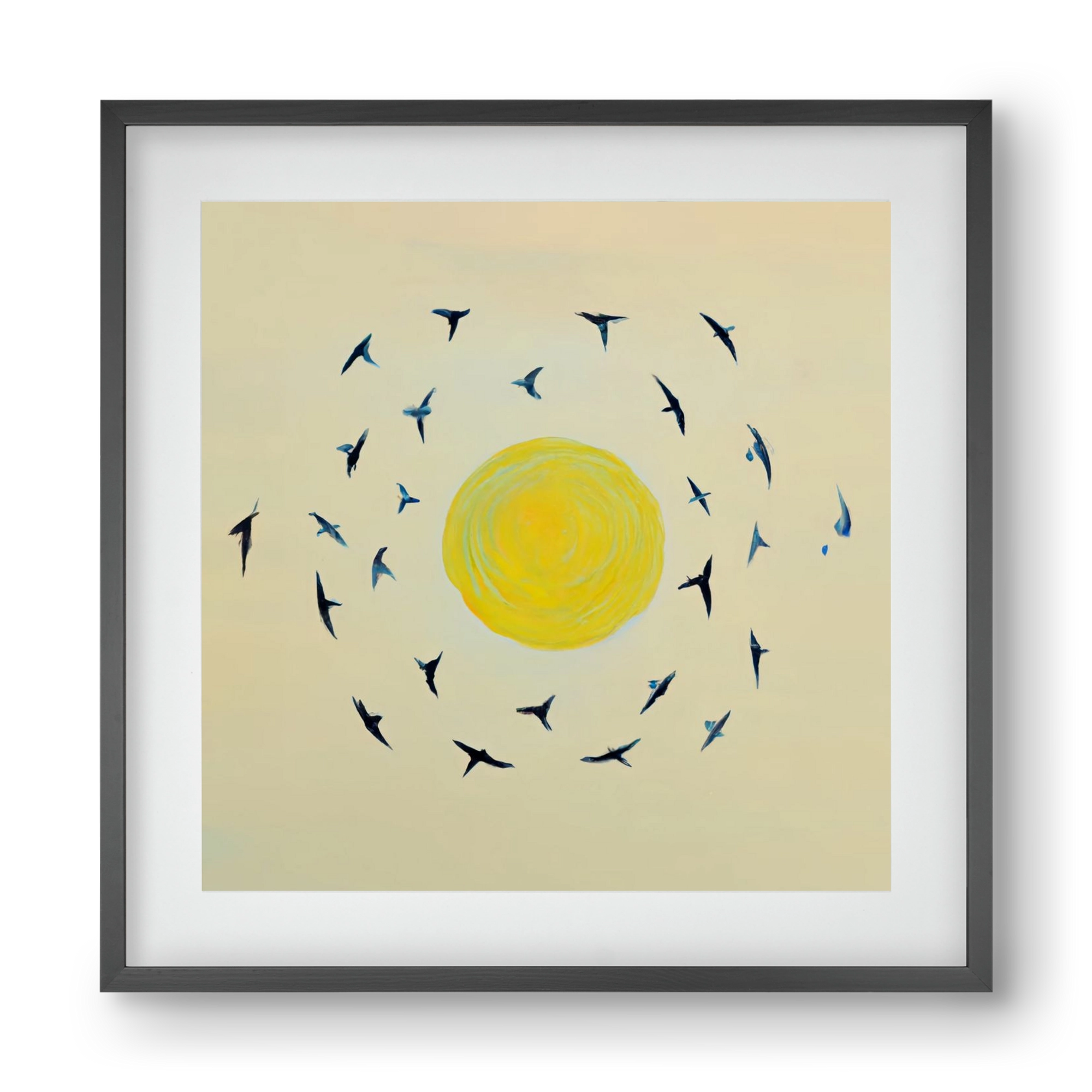 Fly away with me, 40x40 cm (30x30 cm), Fekete keret, paszpartuval