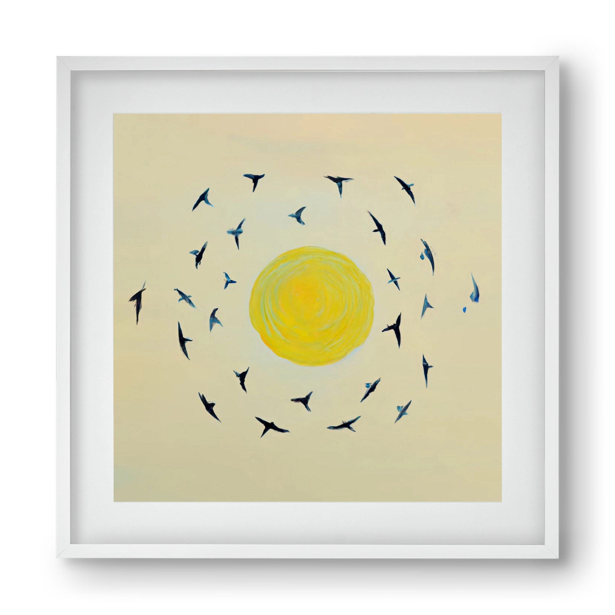 Fly away with me, 40x40 cm (30x30 cm), Fehér keret, paszpartuval
