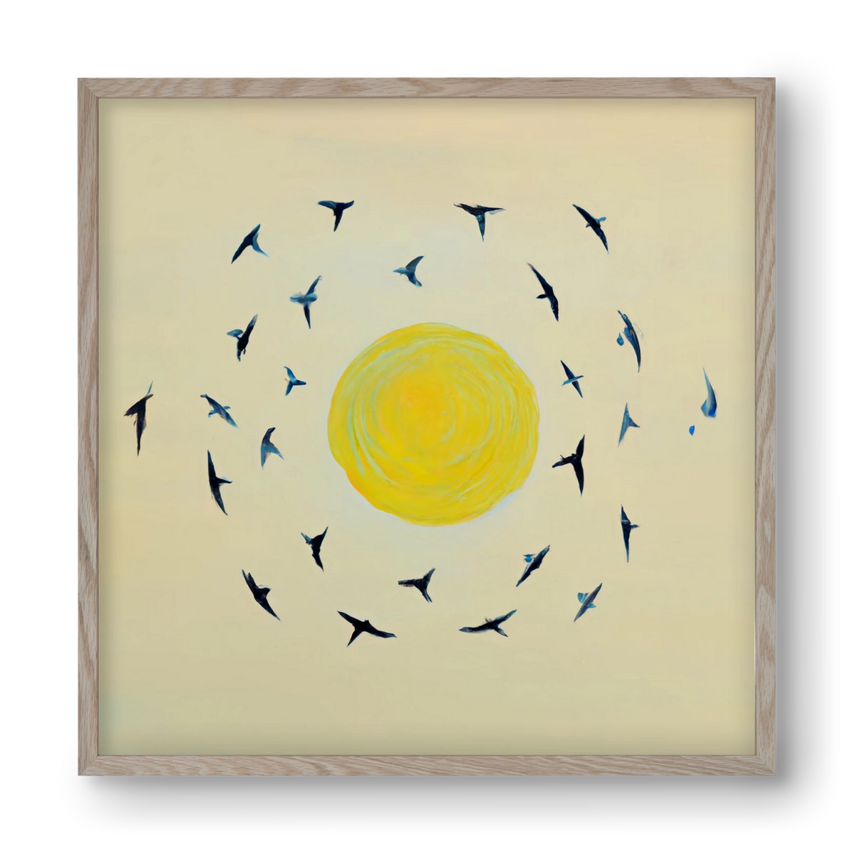 Fly away with me, 40x40 cm (40x40 cm), Tölgy keret