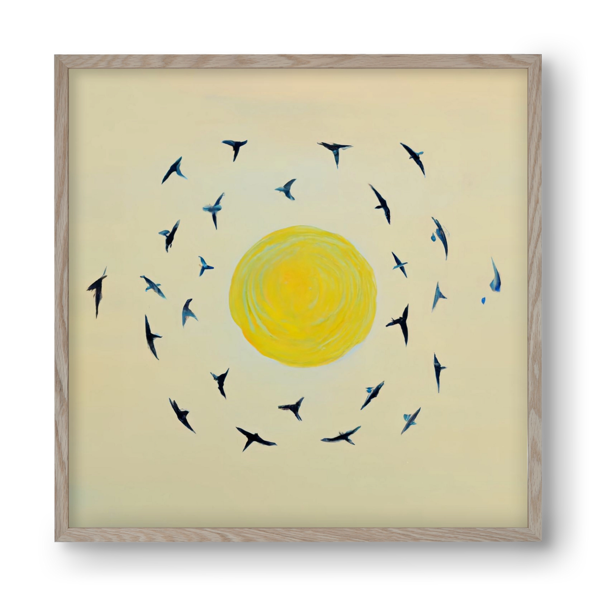 Fly away with me, 40x40 cm (40x40 cm), Tölgy keret