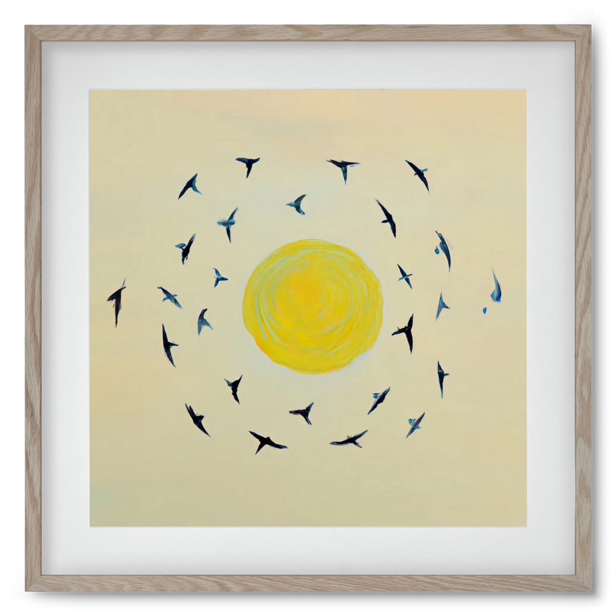 Fly away with me, 50x50 cm (40x40 cm), Tölgy keret, paszpartuval