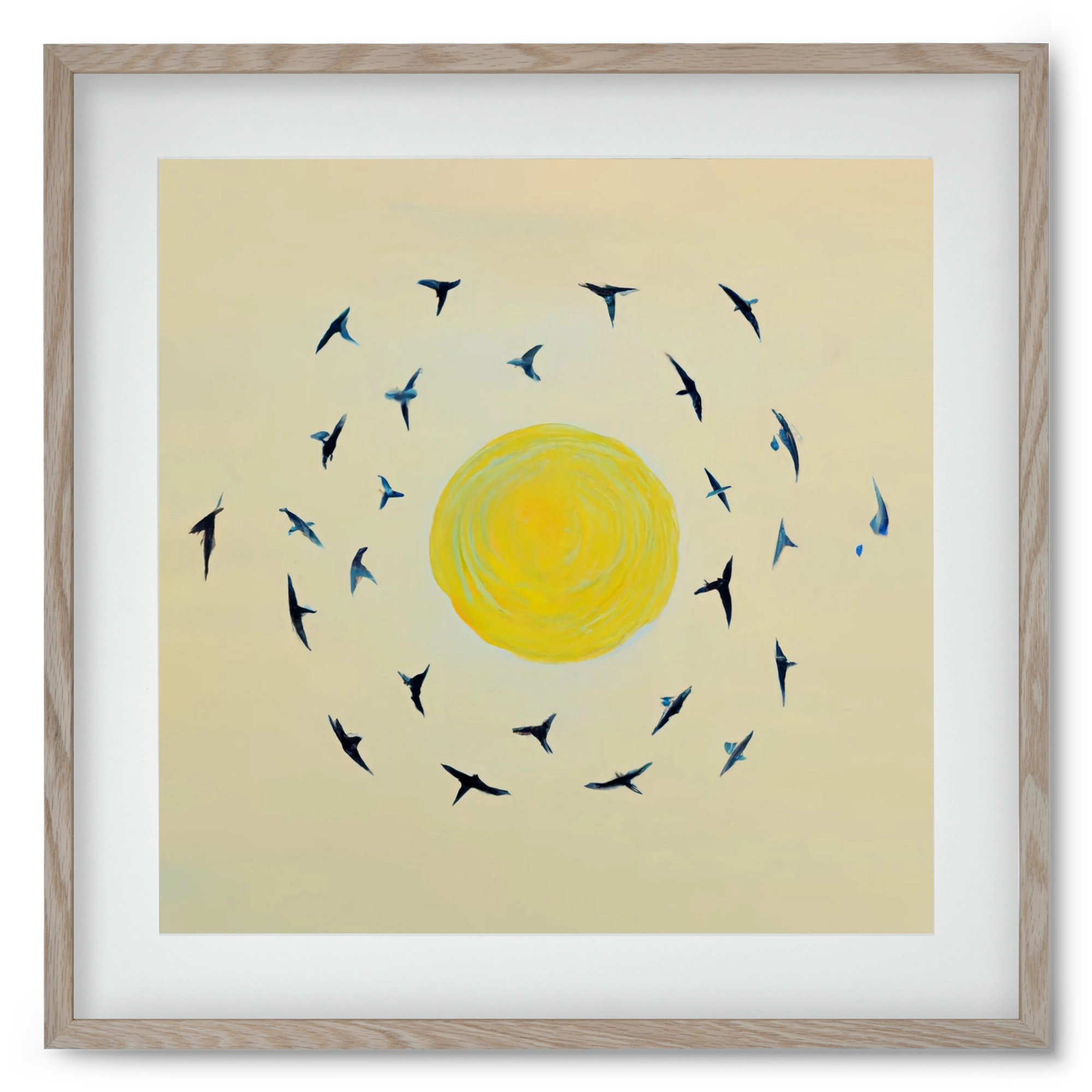 Fly away with me, 50x50 cm (40x40 cm), Tölgy keret, paszpartuval