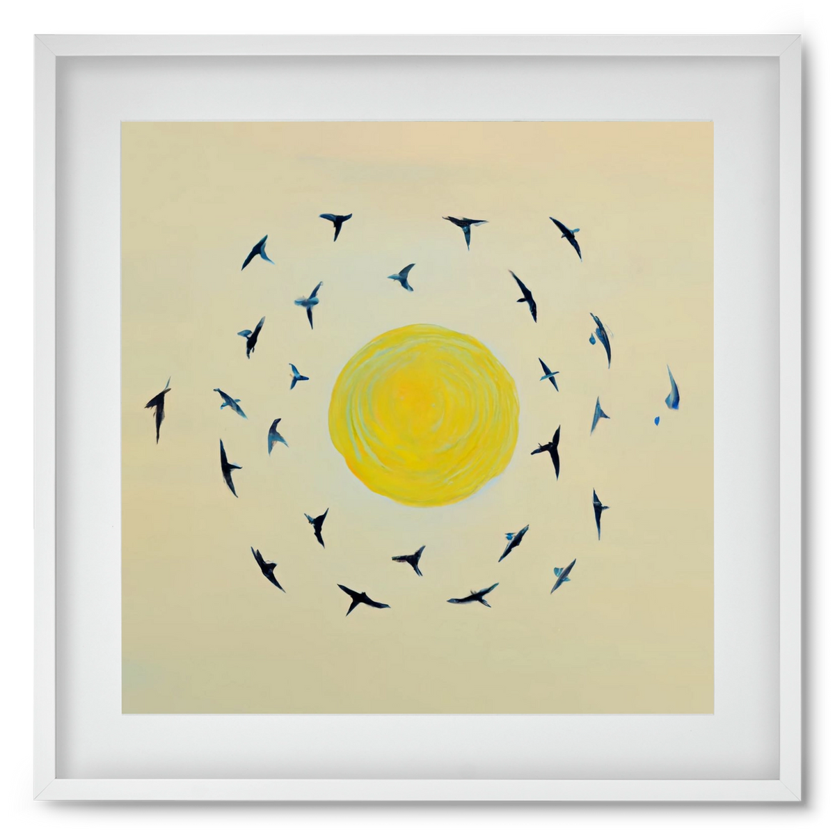 Fly away with me, 50x50 cm (40x40 cm), Fehér keret, paszpartuval