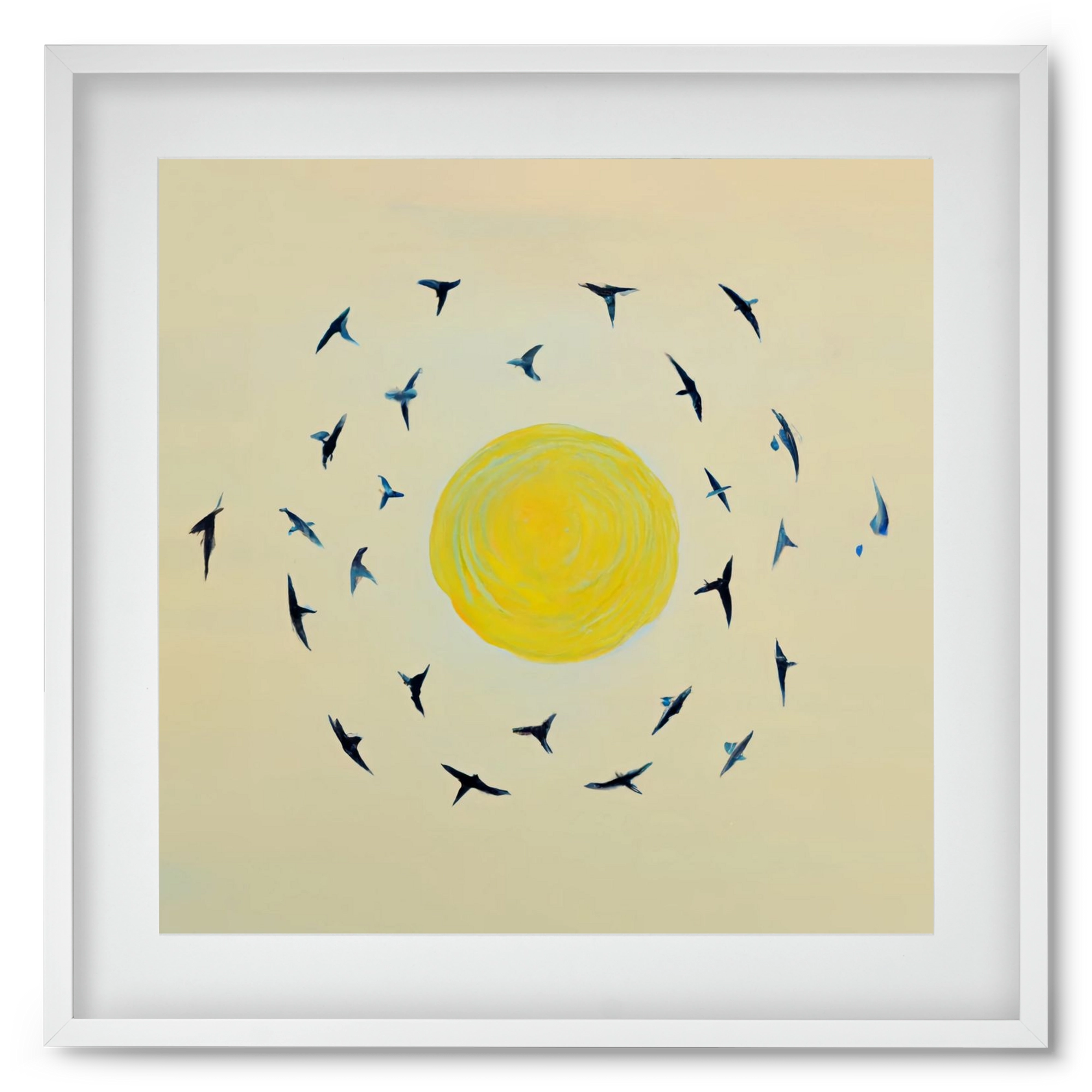 Fly away with me, 50x50 cm (40x40 cm), Fehér keret, paszpartuval