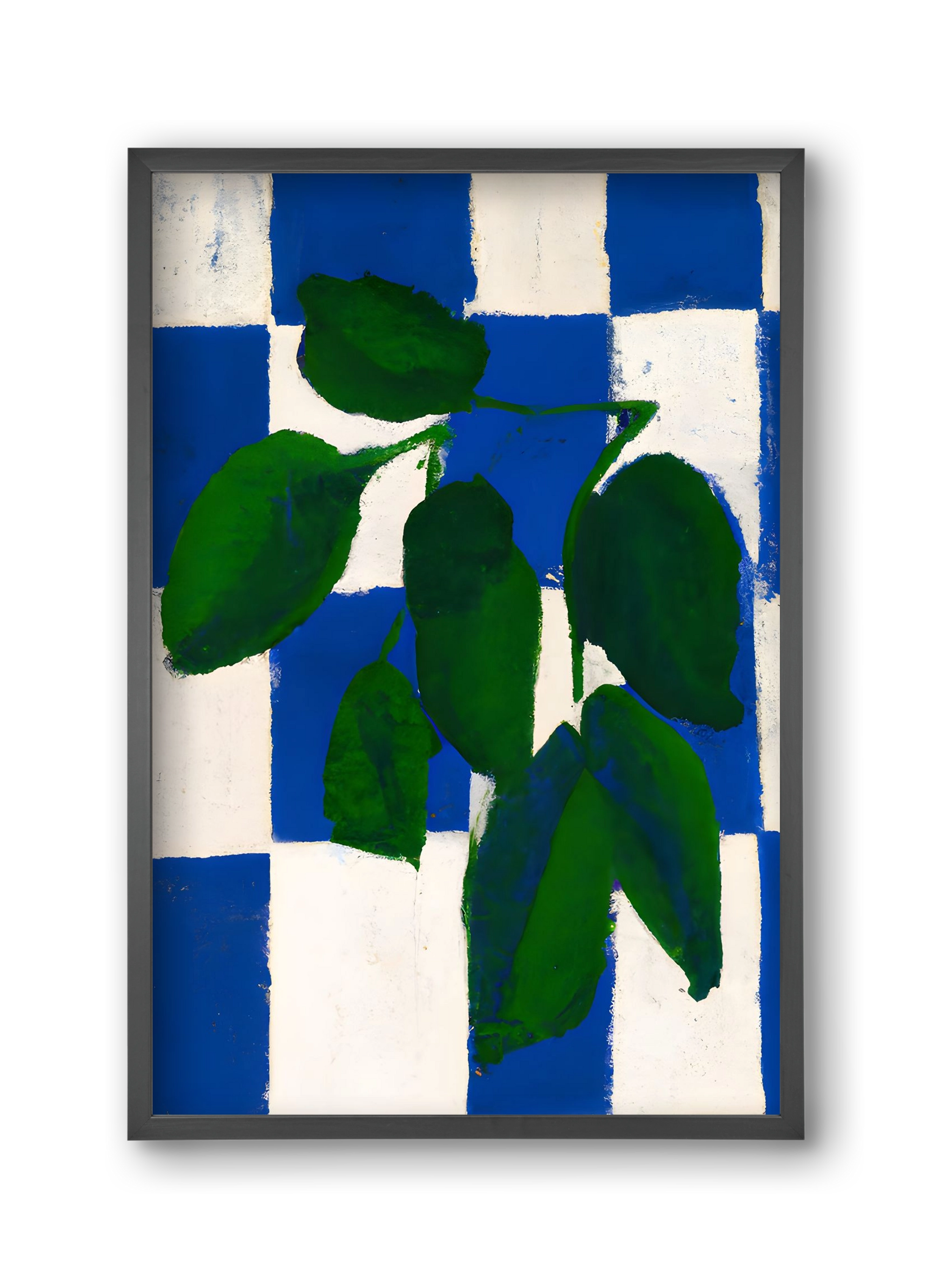 Checkered greenery, 30x45 cm (30x45 cm), Fekete keret