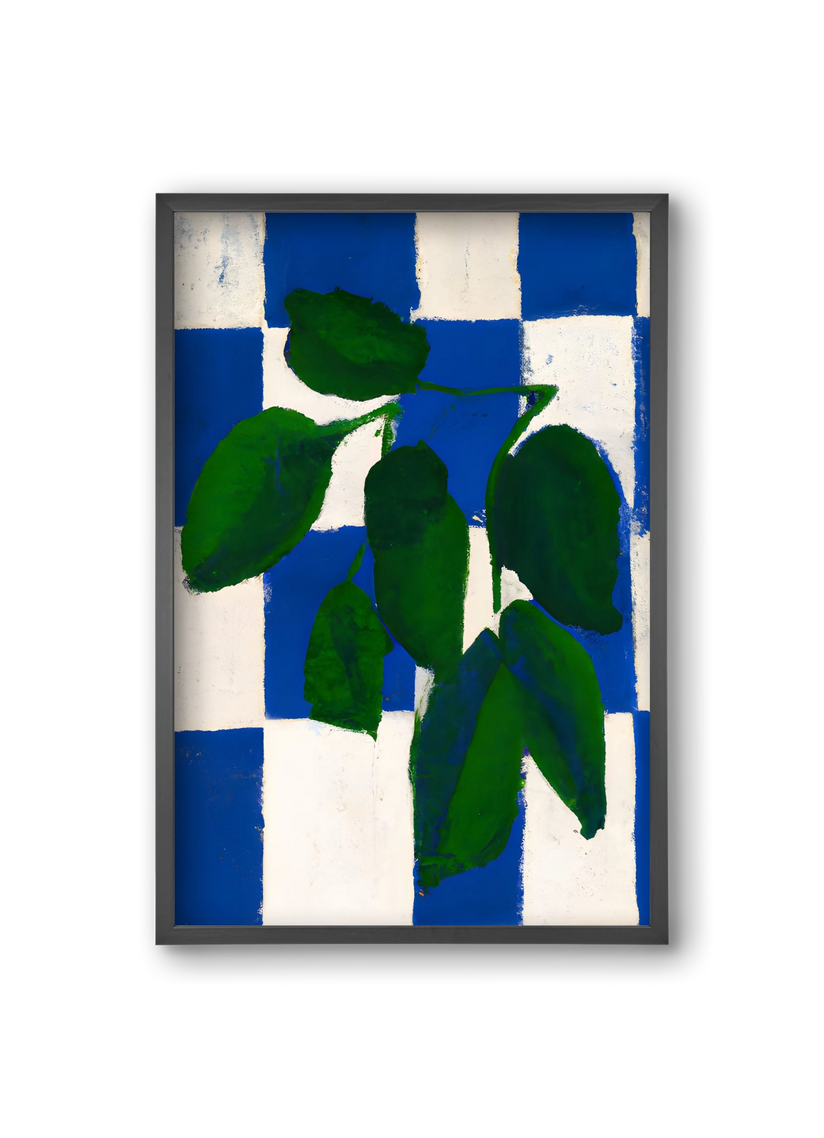 Checkered greenery, 20x30 cm (20x30 cm), Fekete keret