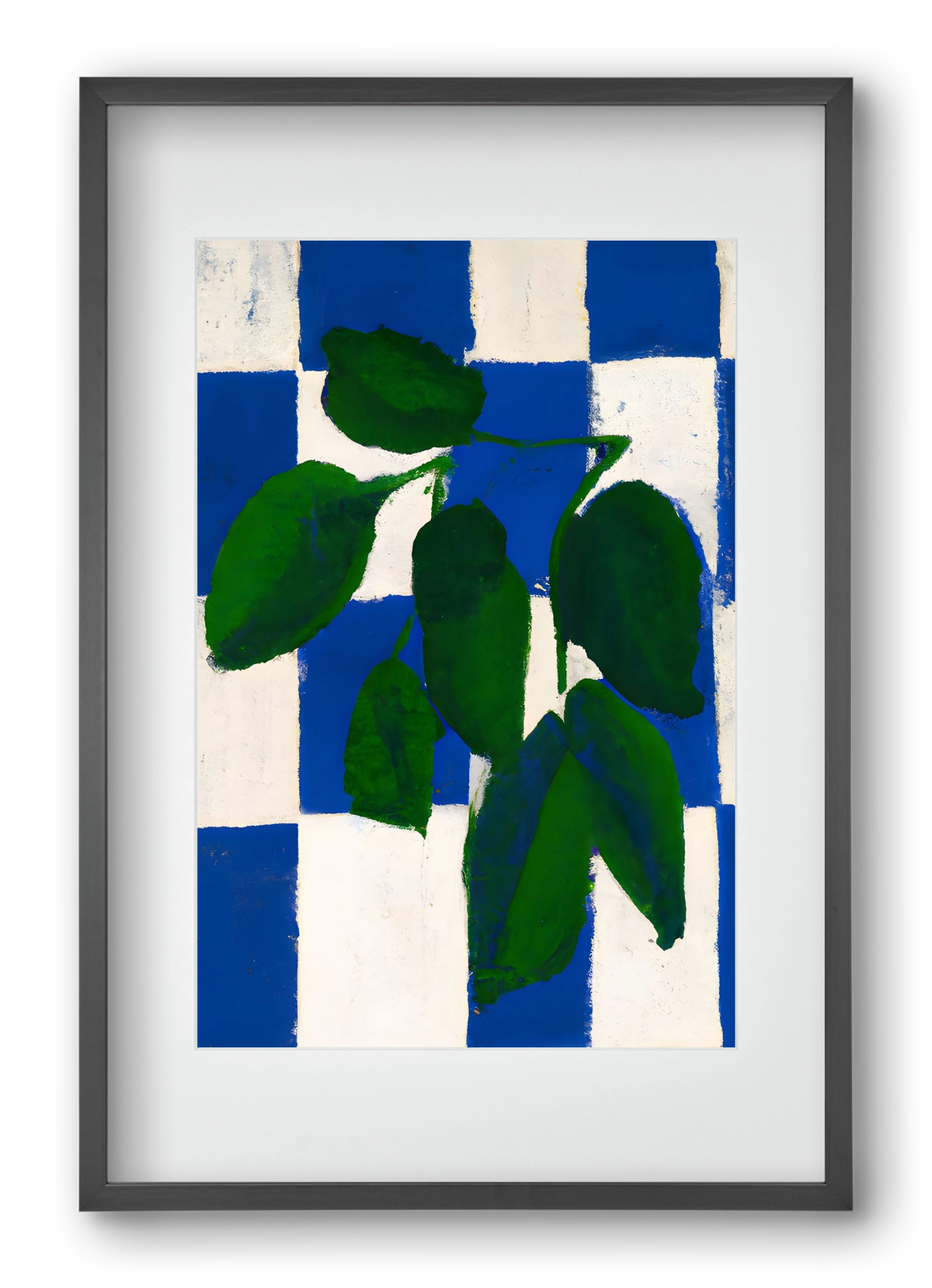 Checkered greenery, 40x60 cm (30x45 cm), Fekete keret, paszpartuval