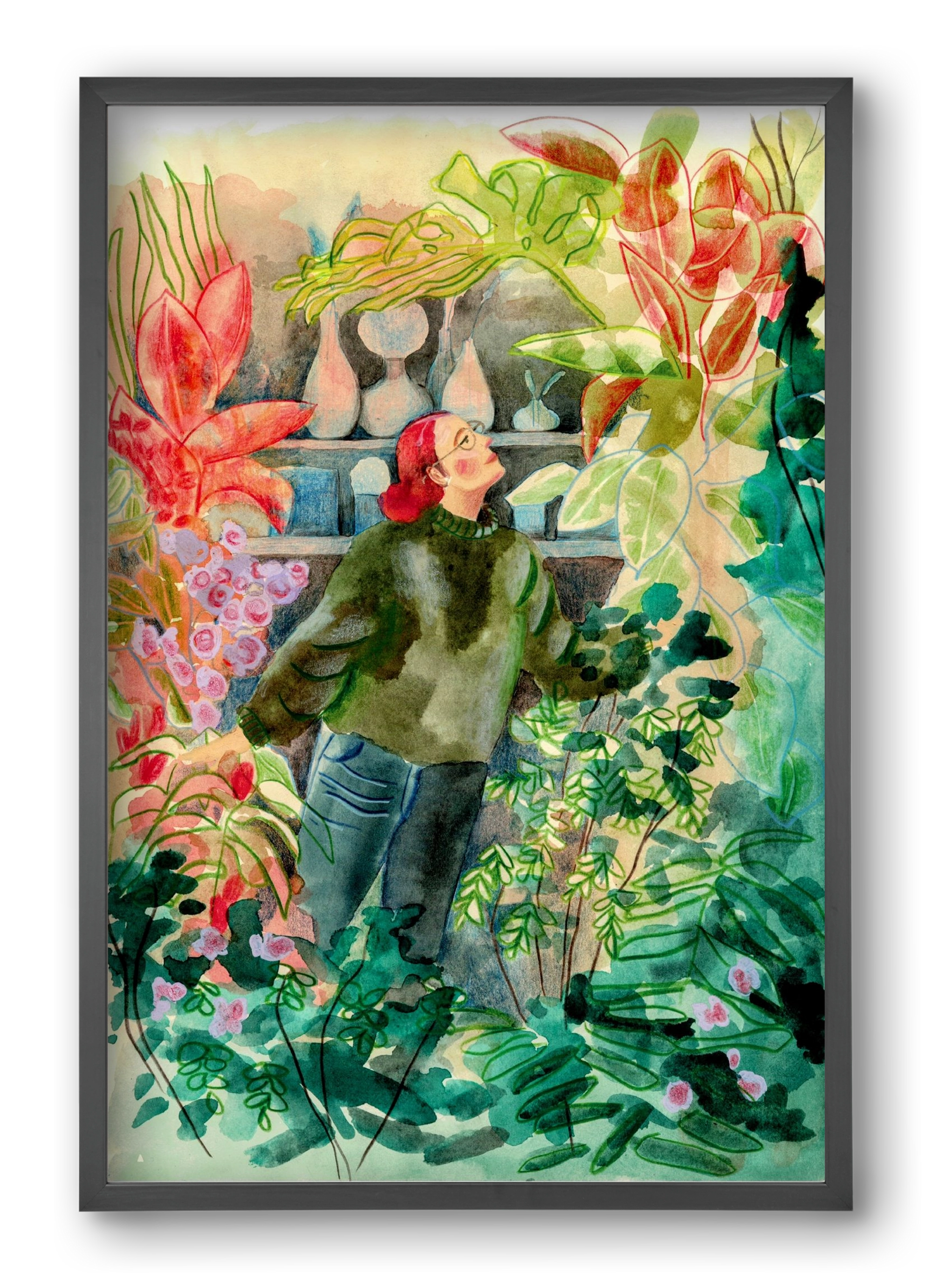 virágálom, 40x60 cm (40x60 cm), Fekete keret