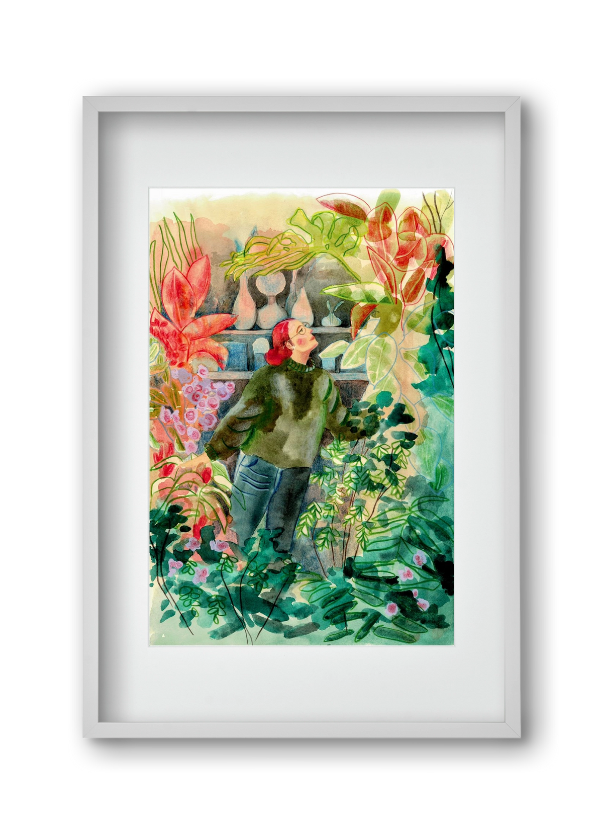 virágálom, 30x45 cm (20x30 cm), Fehér keret, paszpartuval