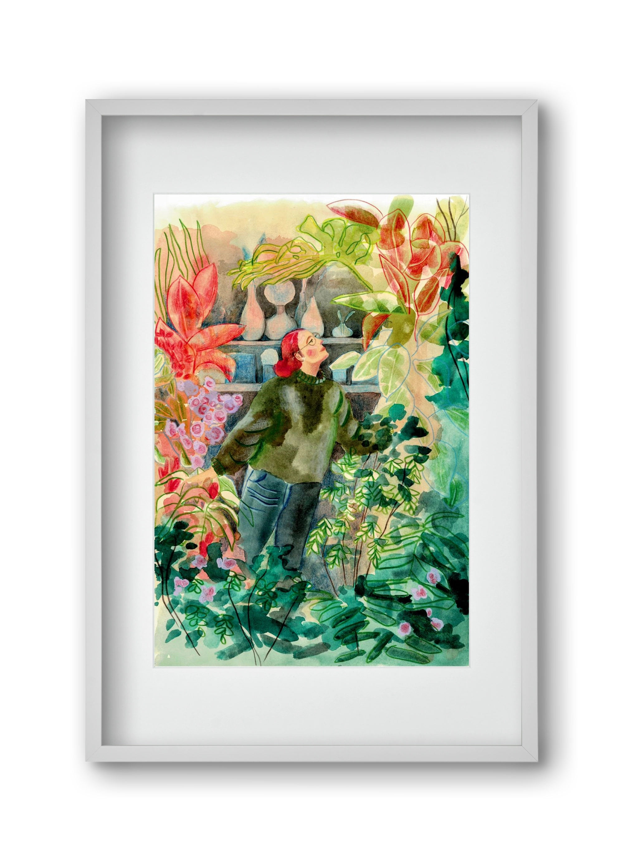 virágálom, 30x45 cm (20x30 cm), Fehér keret, paszpartuval