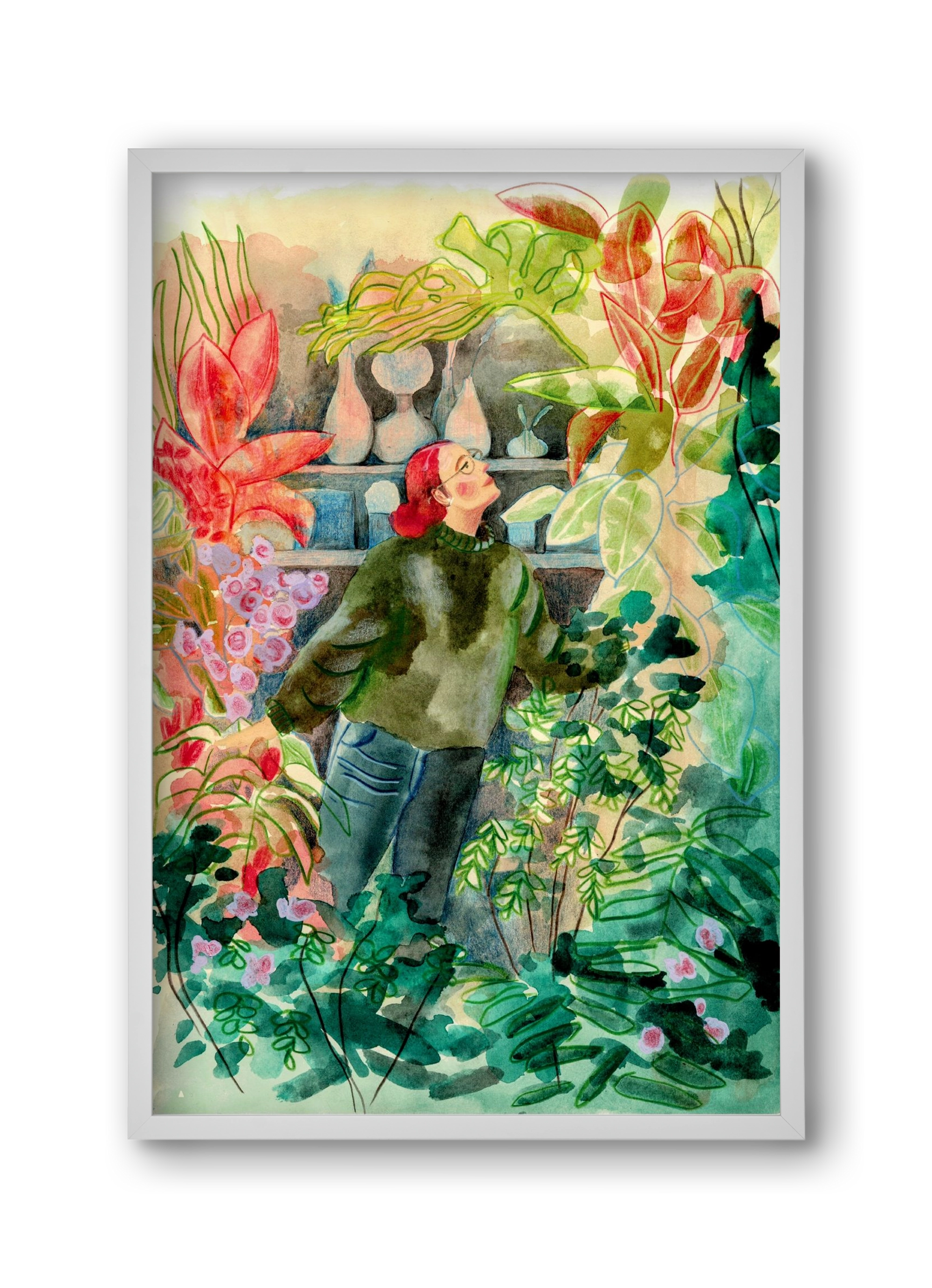 virágálom, 30x45 cm (30x45 cm), Fehér keret
