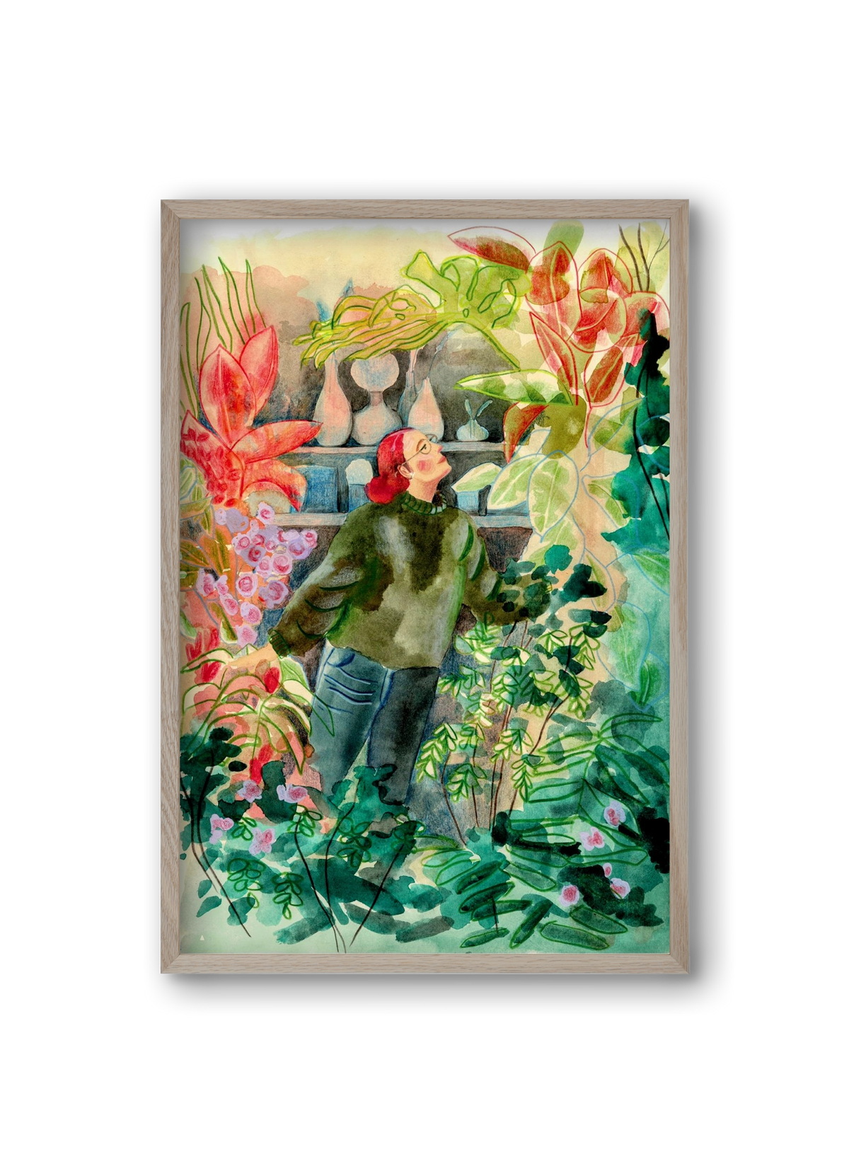 virágálom, 20x30 cm (20x30 cm), Tölgy keret