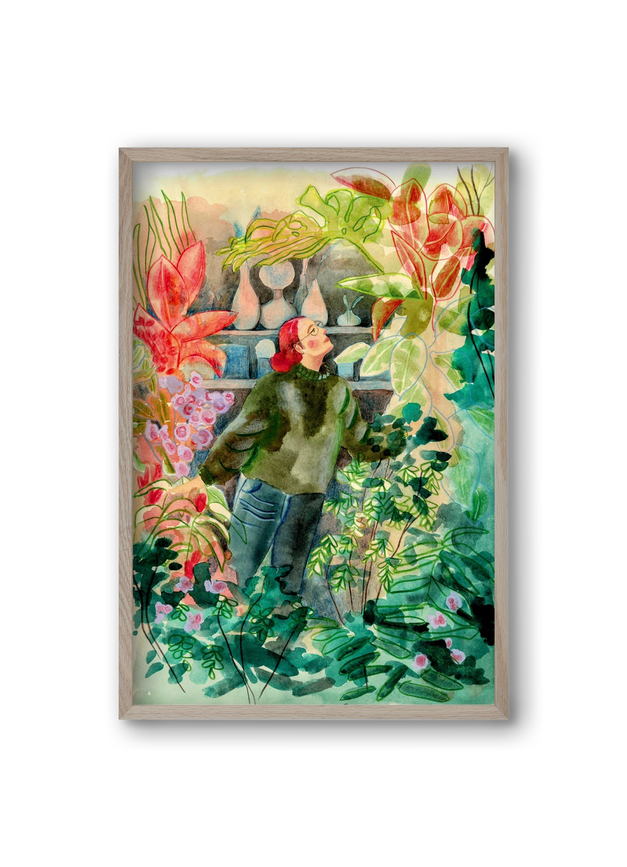 virágálom, 20x30 cm (20x30 cm), Tölgy keret