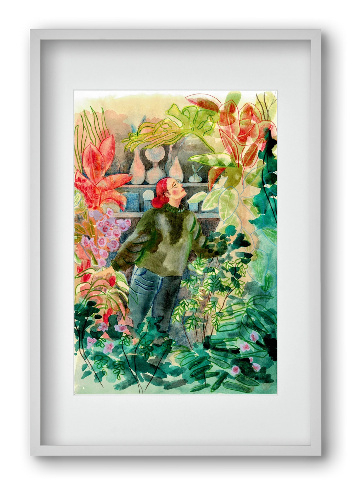 virágálom, 40x60 cm (30x45 cm), Fehér keret, paszpartuval