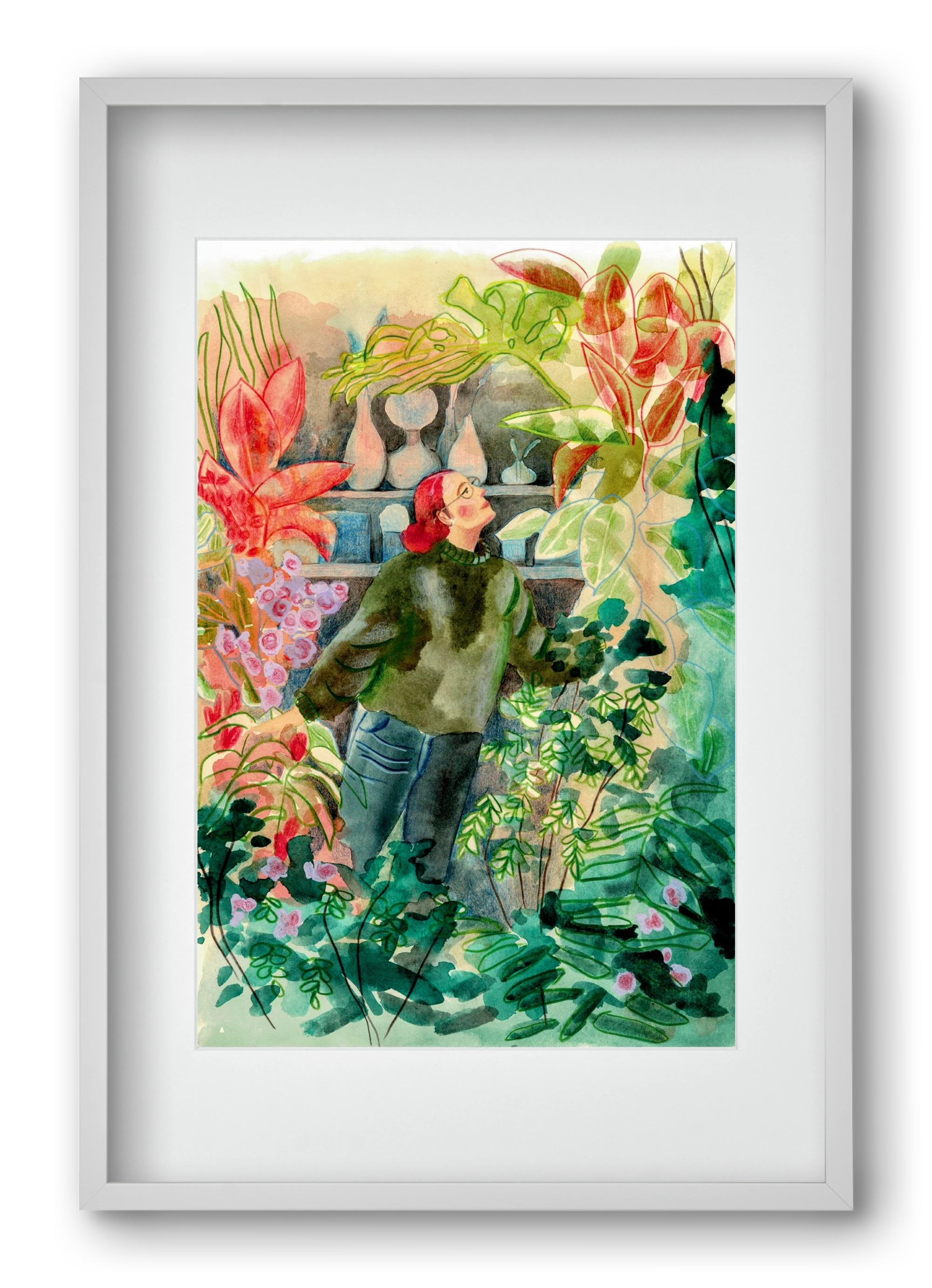 virágálom, 40x60 cm (30x45 cm), Fehér keret, paszpartuval