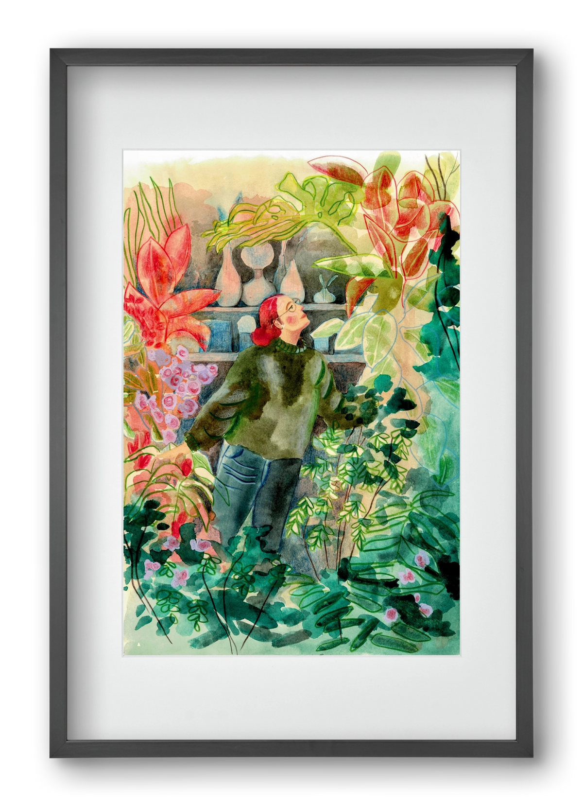 virágálom, 40x60 cm (30x45 cm), Fekete keret, paszpartuval