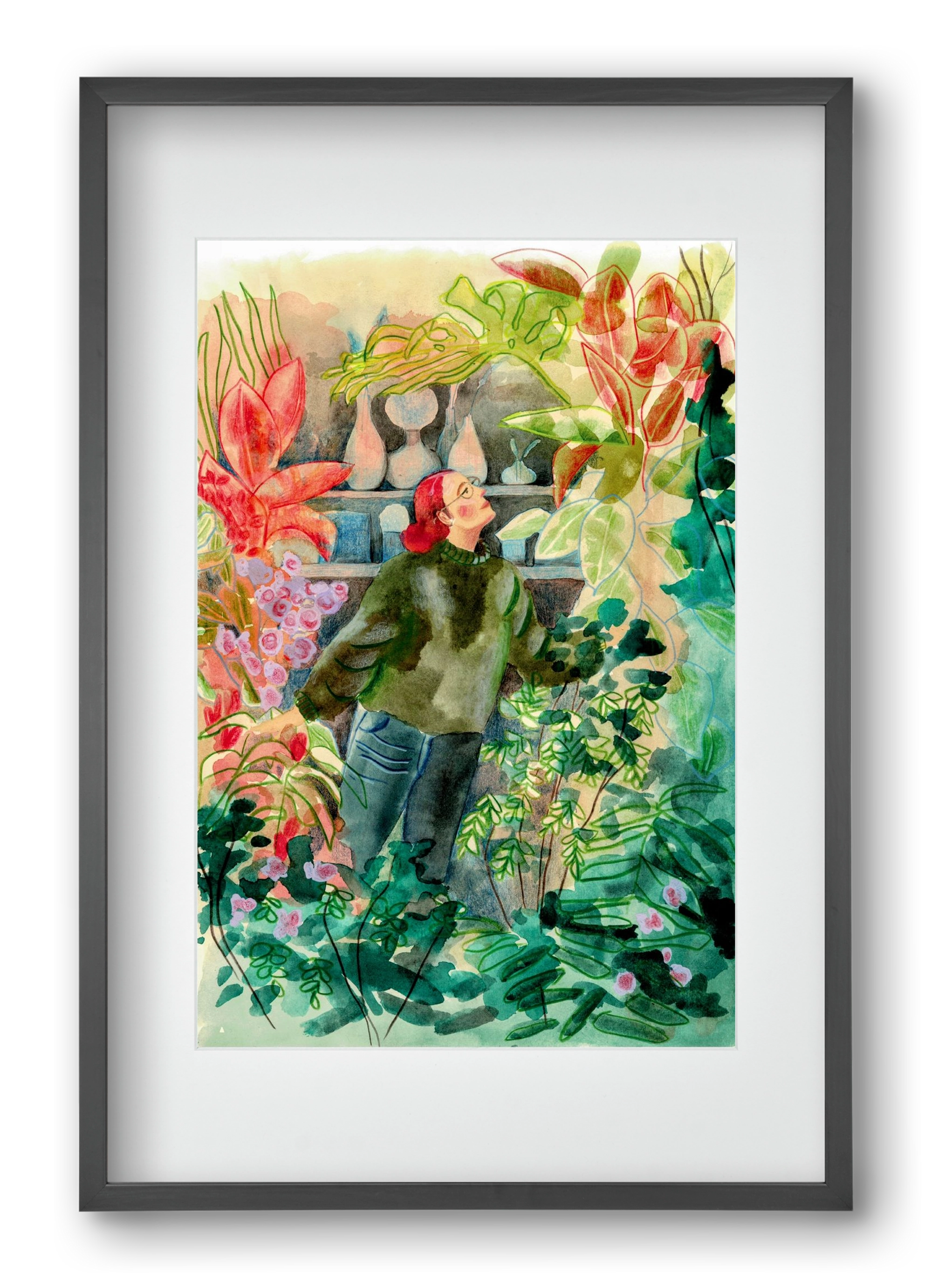 virágálom, 40x60 cm (30x45 cm), Fekete keret, paszpartuval