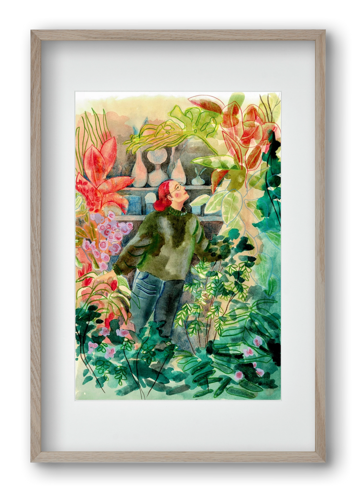 virágálom, 40x60 cm (30x45 cm), Tölgy keret, paszpartuval