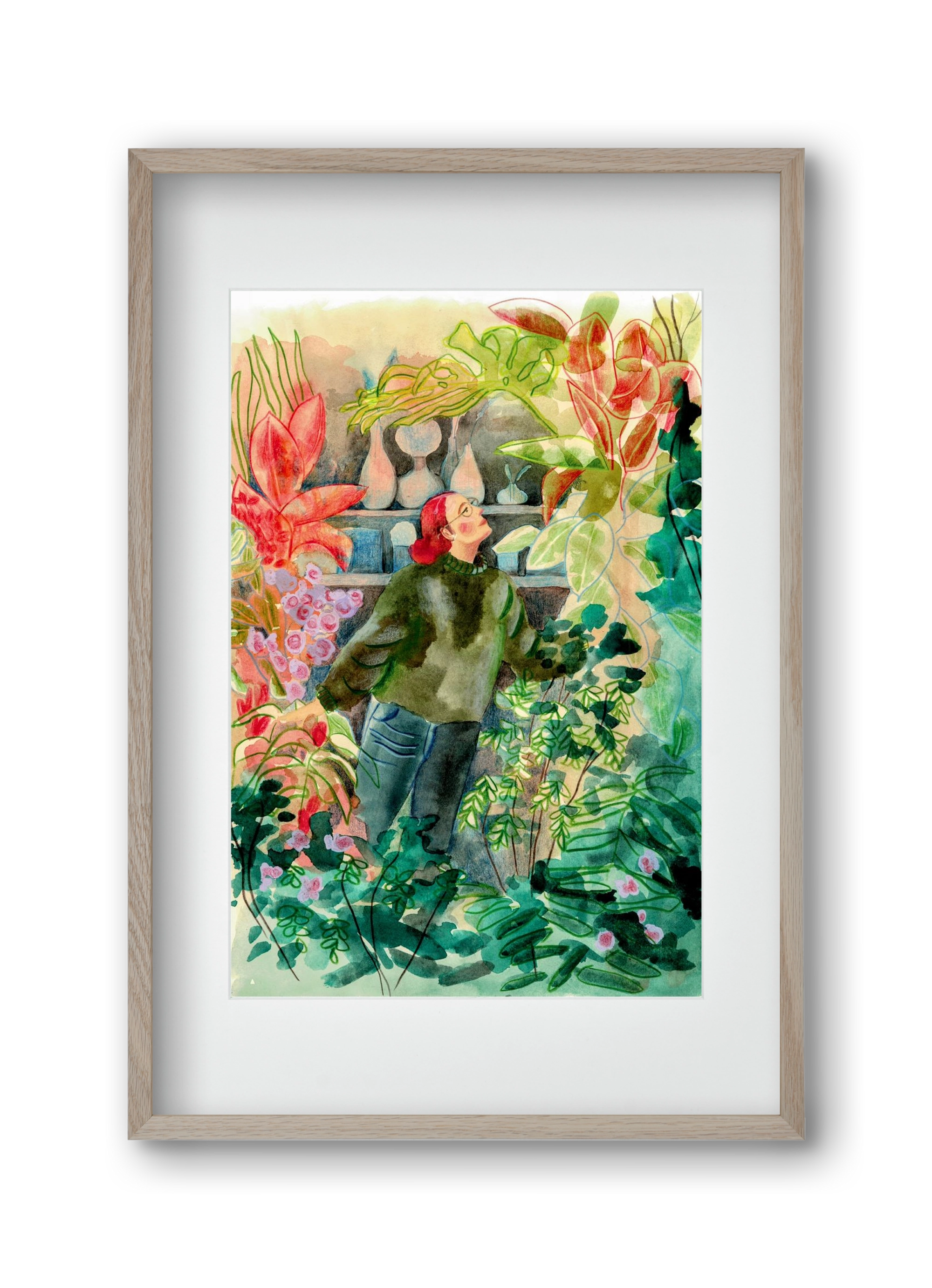 virágálom, 30x45 cm (20x30 cm), Tölgy keret, paszpartuval