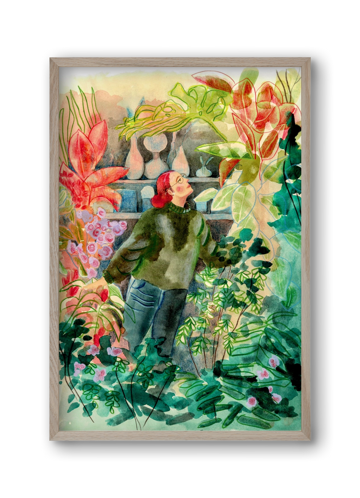 virágálom, 30x45 cm (30x45 cm), Tölgy keret