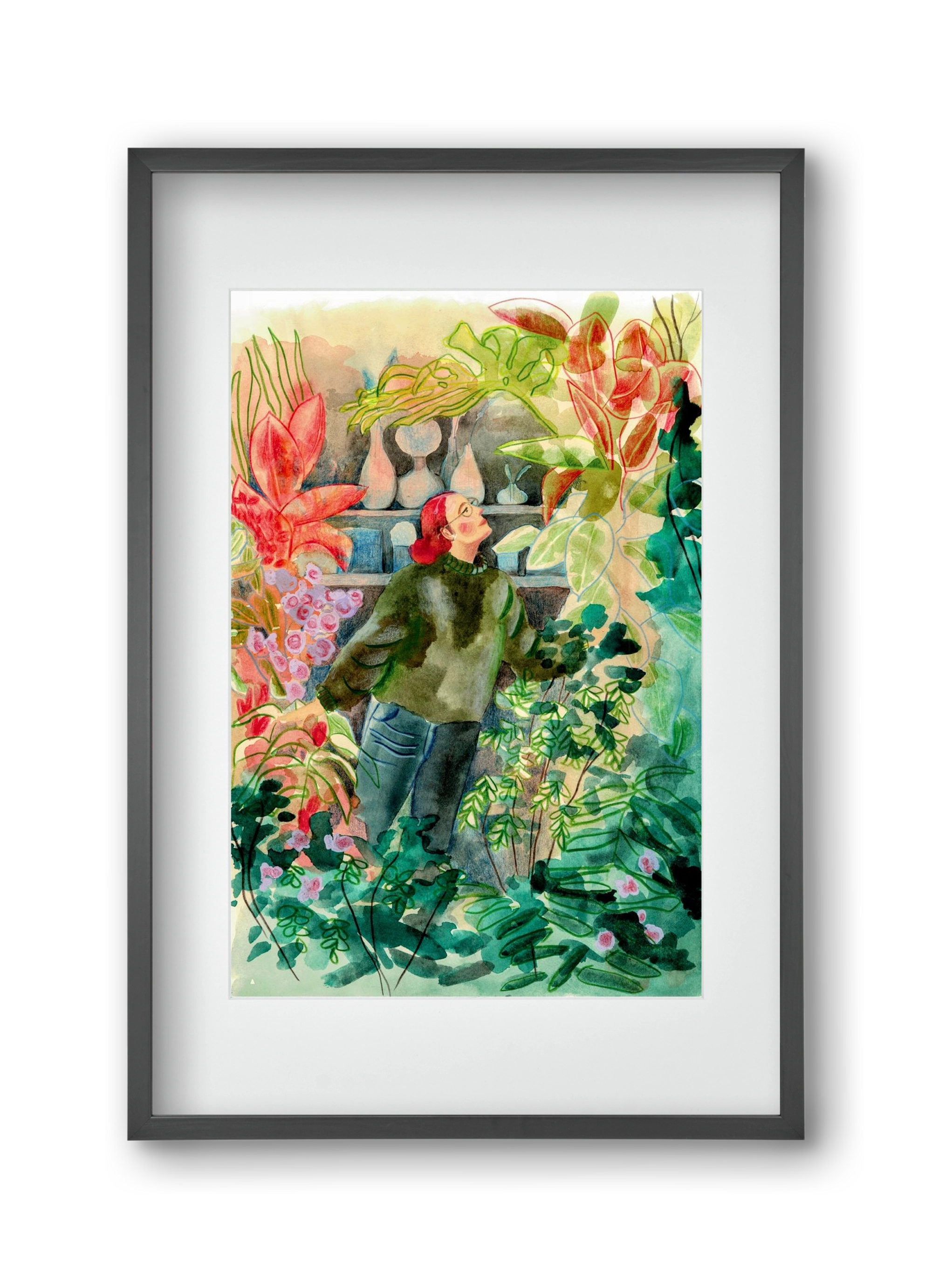 virágálom, 30x45 cm (20x30 cm), Fekete keret, paszpartuval