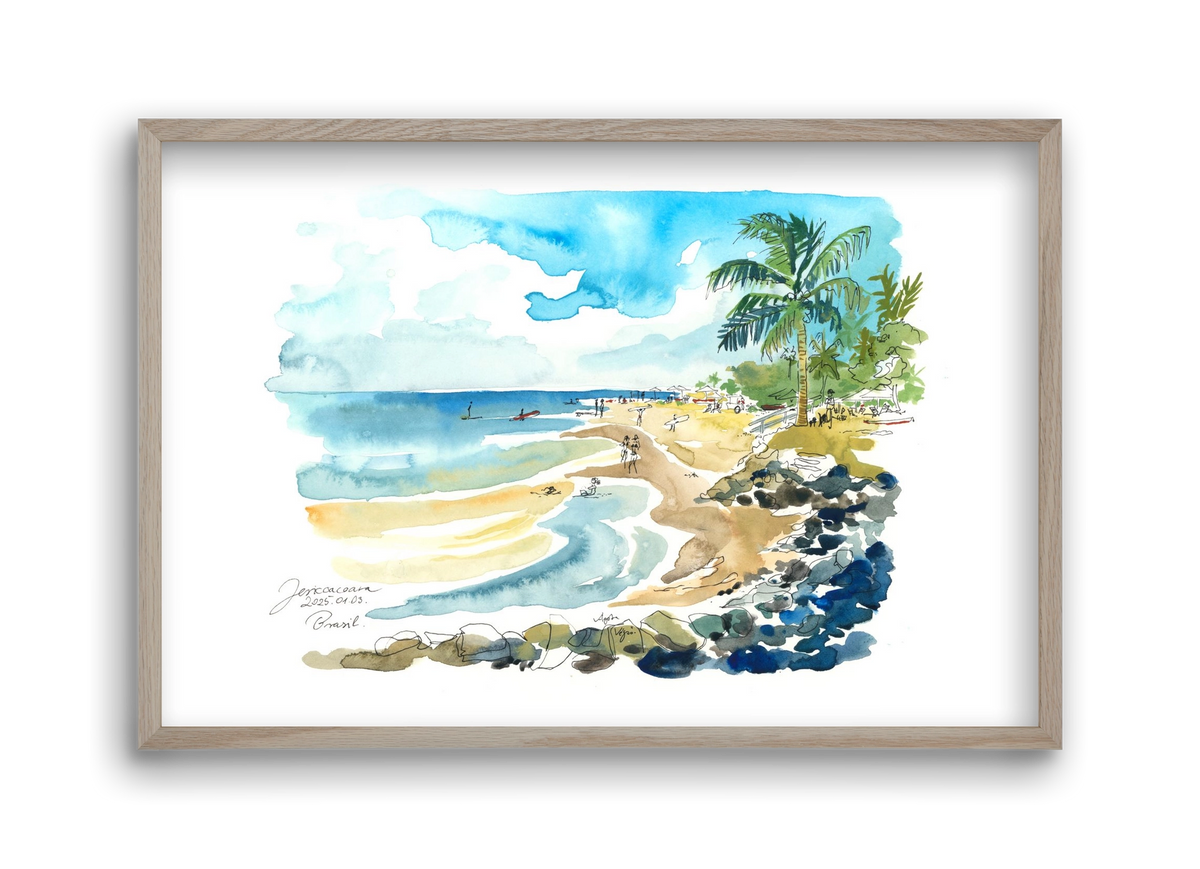 Jericoacoara, Brazil - 2025.01.03., 45x30 cm (45x30 cm), Tölgy keret