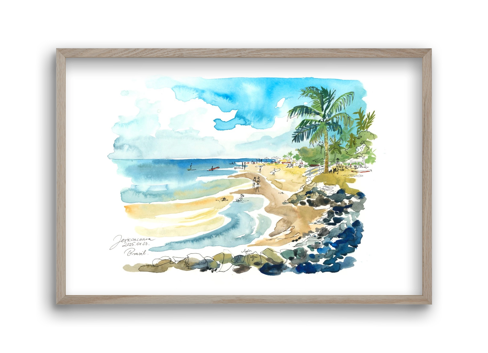 Jericoacoara, Brazil - 2025.01.03., 45x30 cm (45x30 cm), Tölgy keret