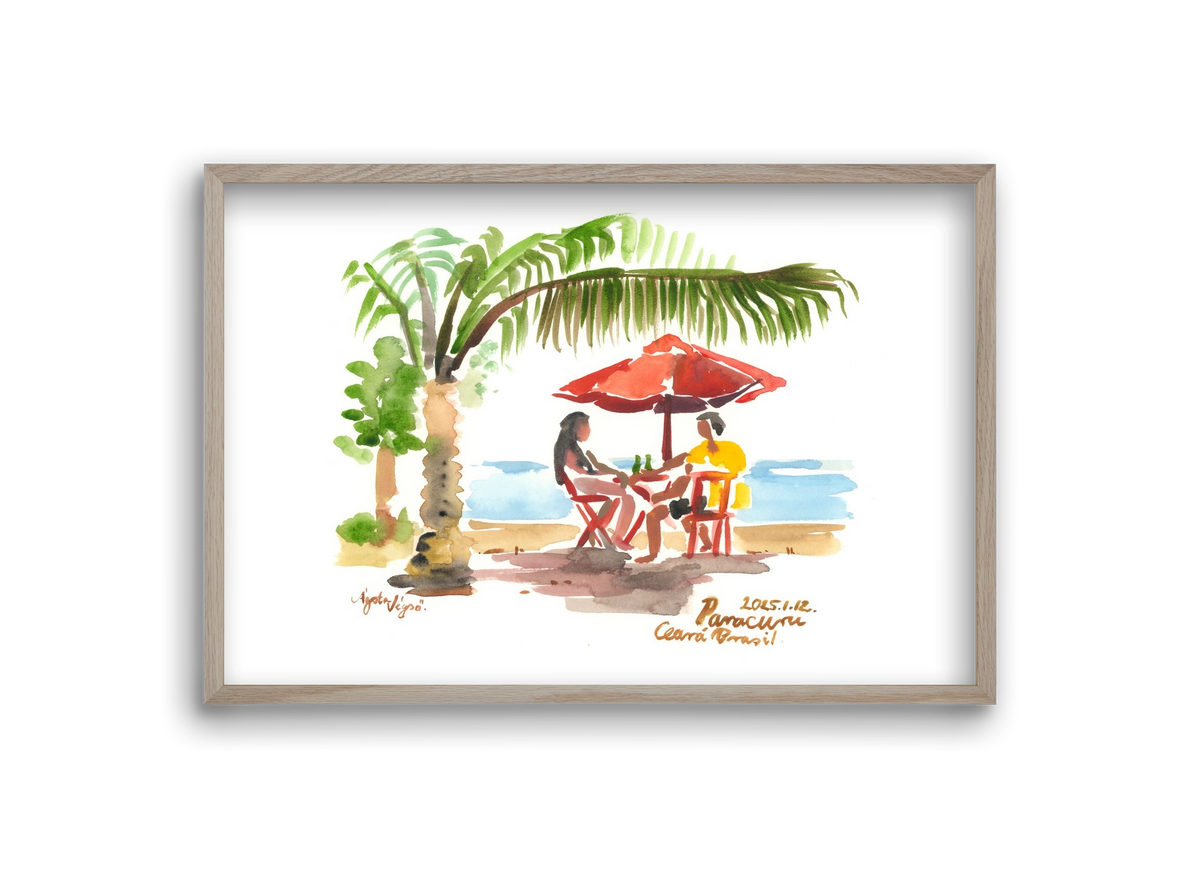 Drinks in Paracuru, Brazil - 2025.01.12, 30x20 cm (30x20 cm), Tölgy keret