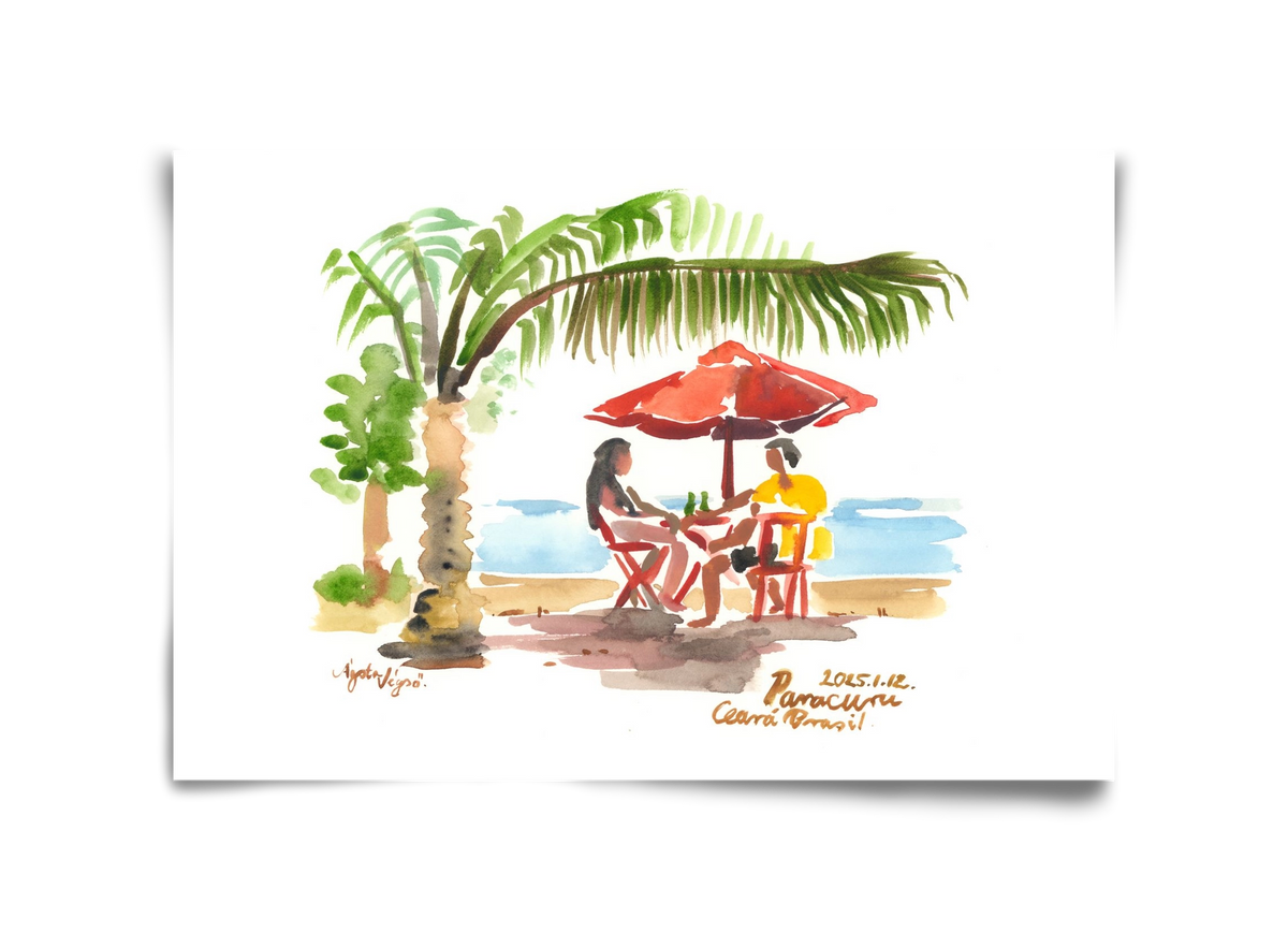 Drinks in Paracuru, Brazil - 2025.01.12, 45x30 cm, Keret nélkül