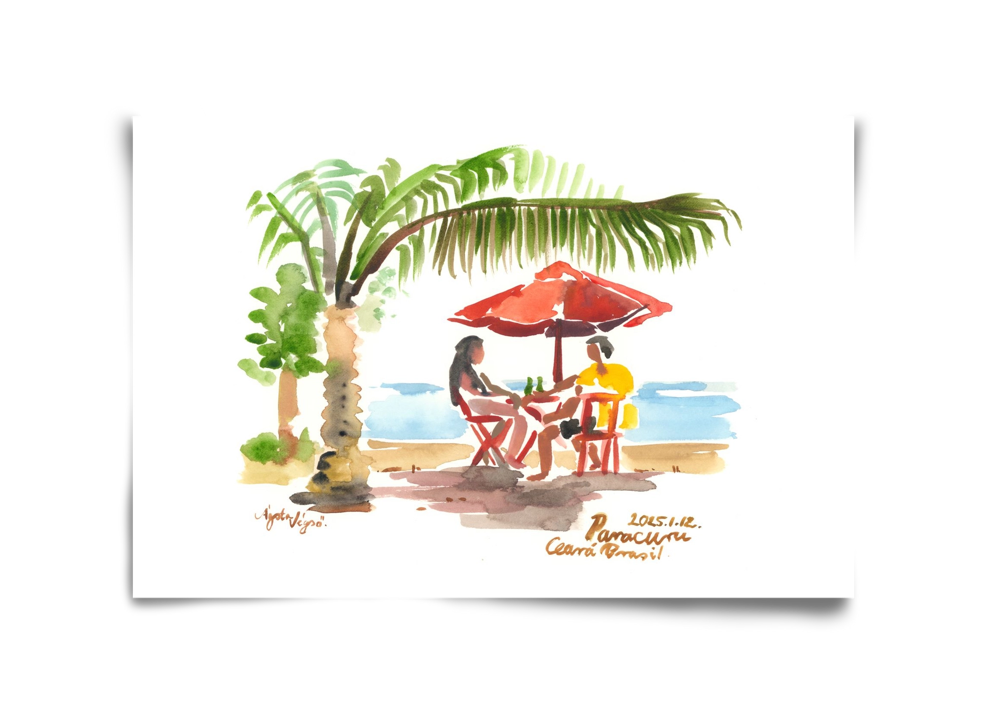 Drinks in Paracuru, Brazil - 2025.01.12, 45x30 cm, Keret nélkül